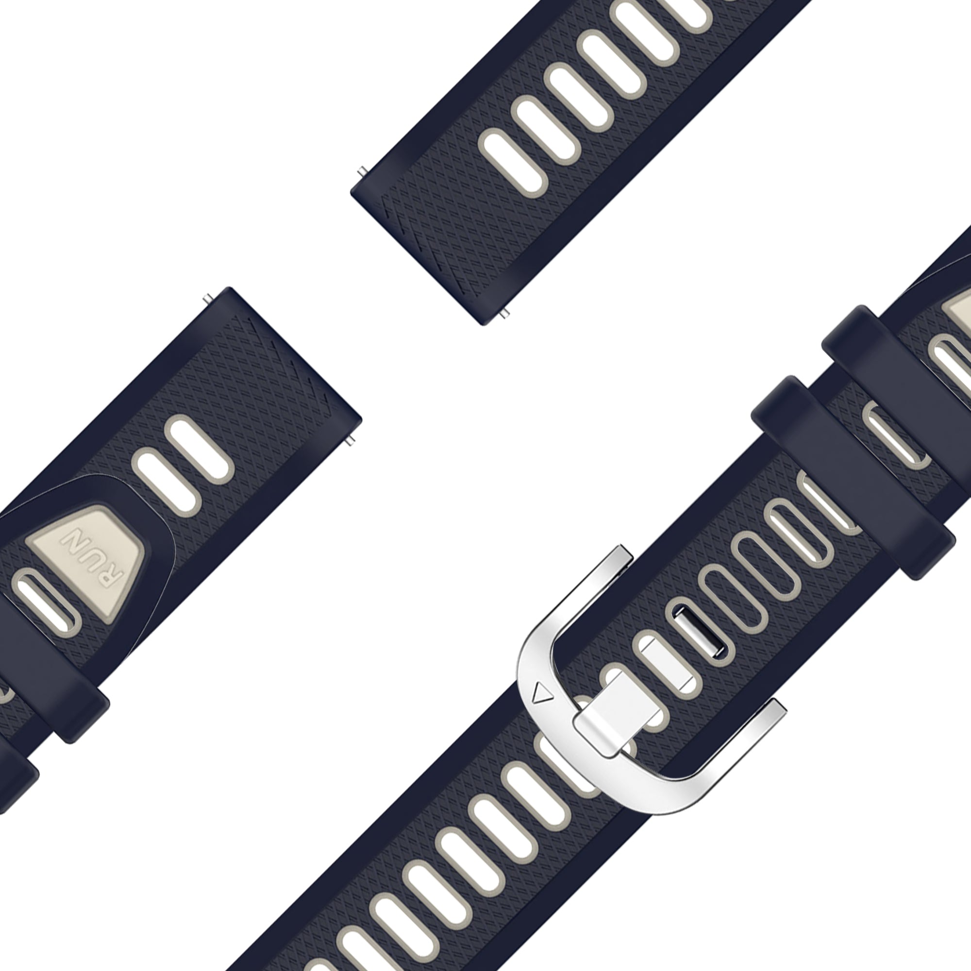Bandz Garmin Vivoactive 4s Sport Strap with Buckle (Dark Blue/Beige)