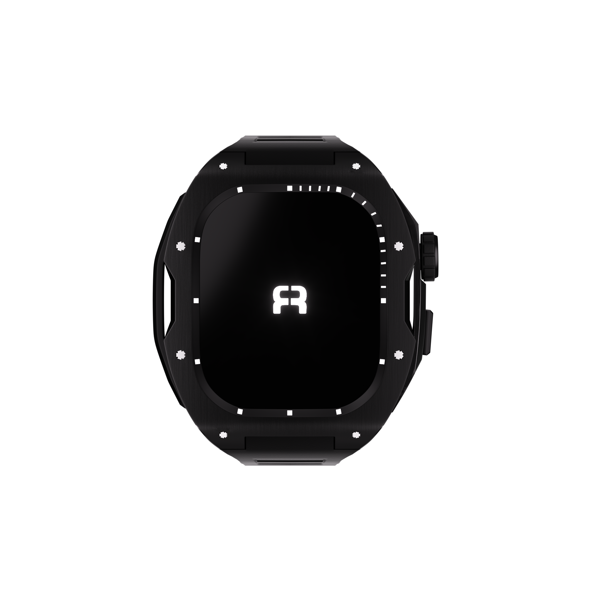 Reqior Apple Watch 45mm case met rubberen band (Zwart)