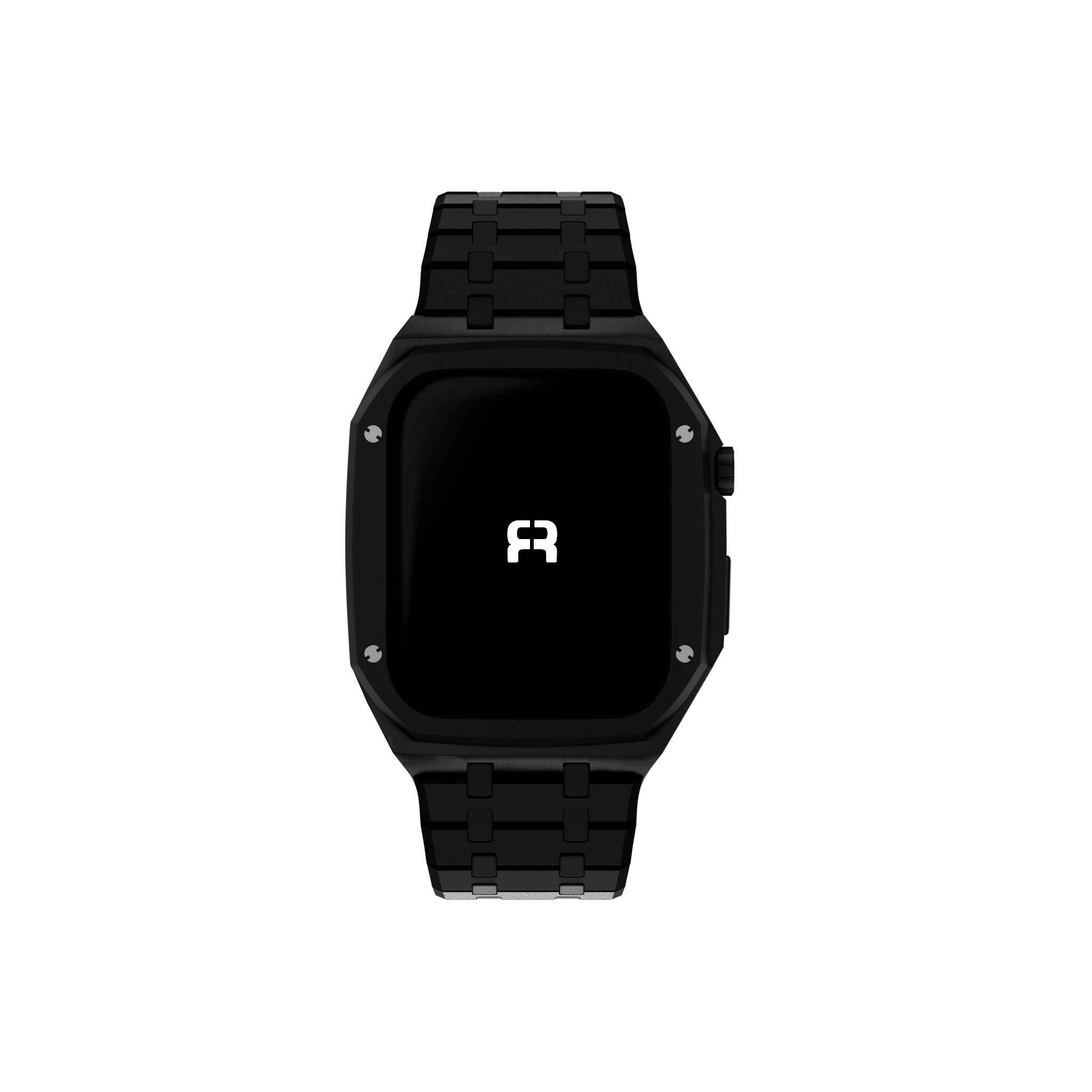 Reqior Apple Watch 45mm Kast met Stalen Band (Zwart)