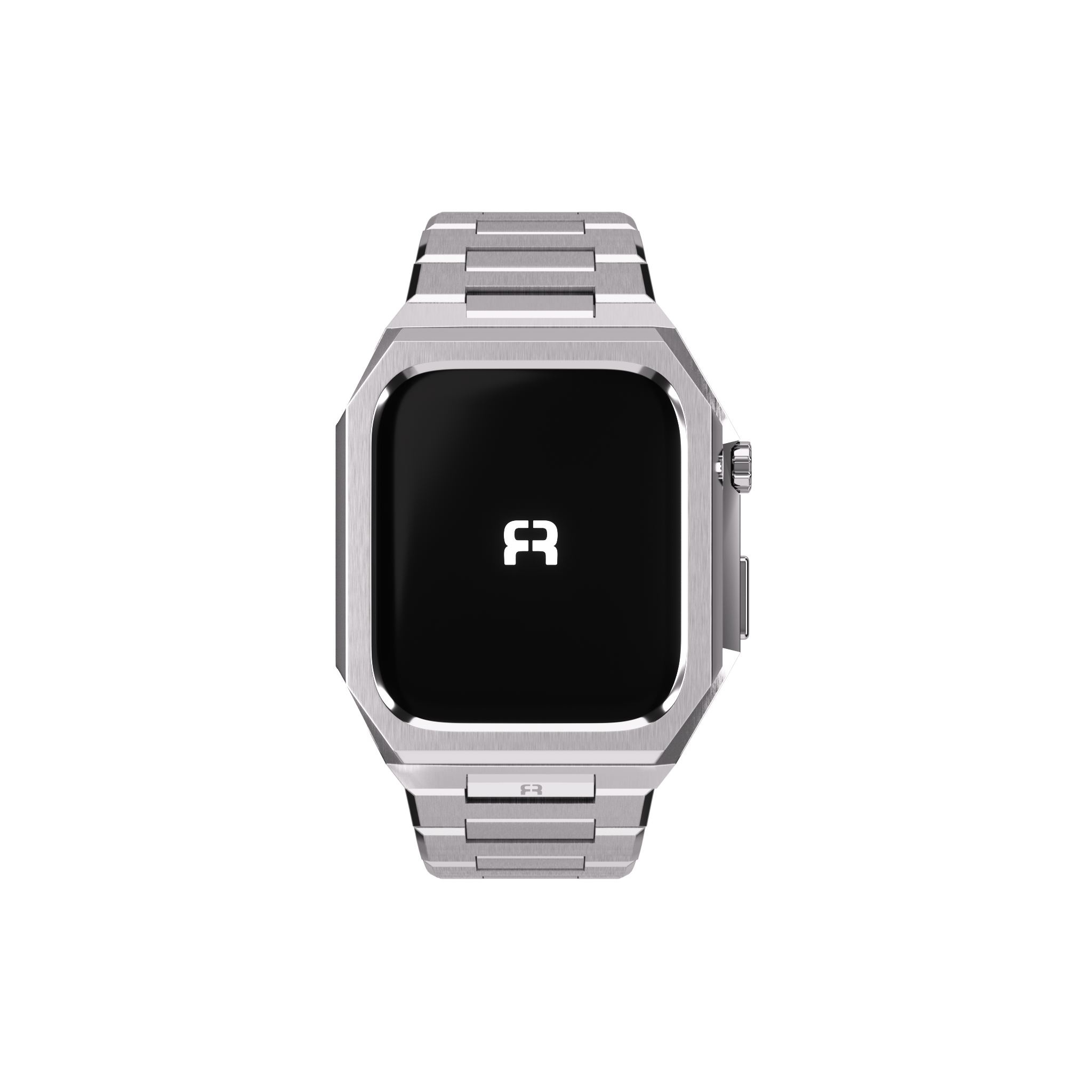 Reqior Apple Watch 45mm case met stalen band 'Nautilus' (zilver)