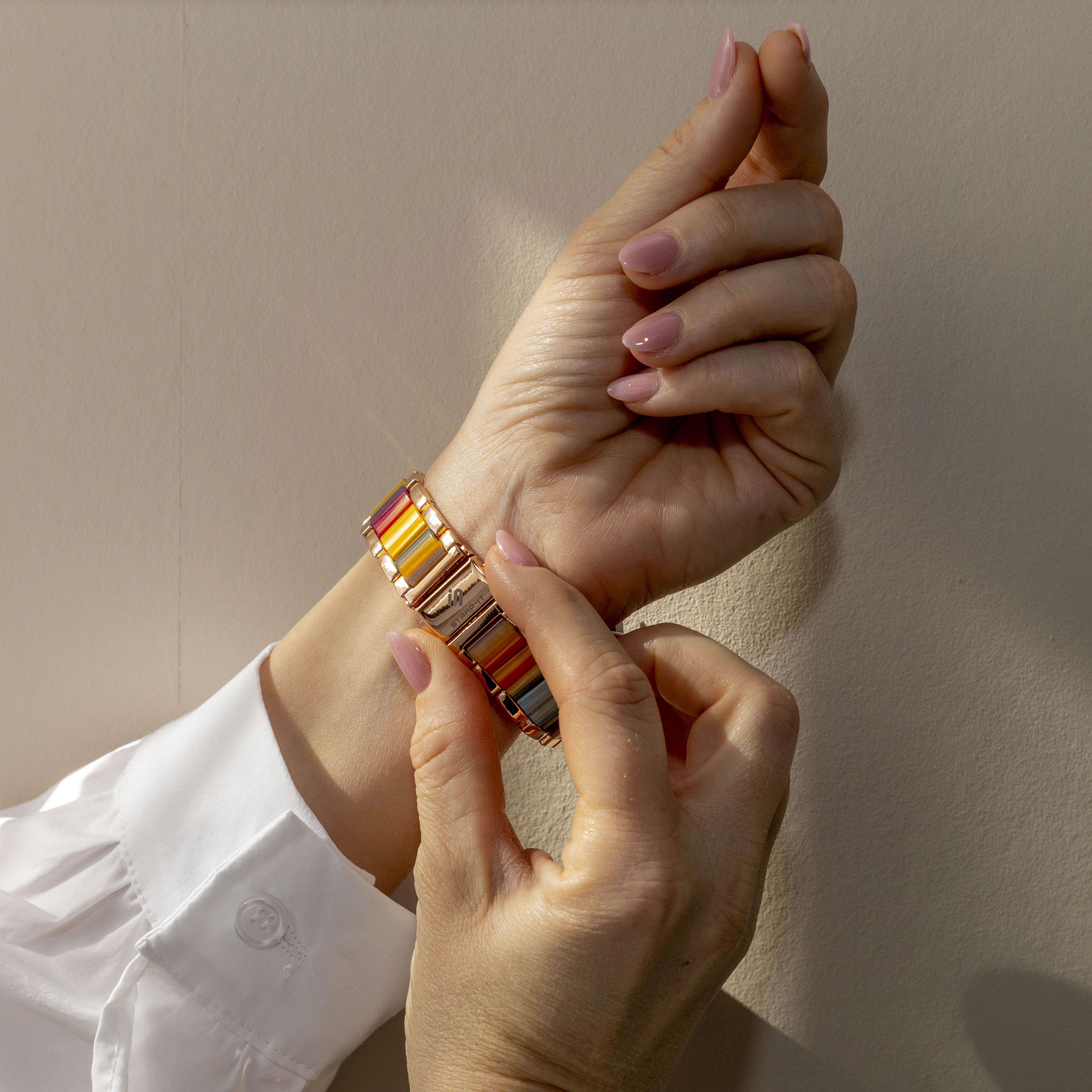 Huawei Watch GT 2 Steel Resin Strap (Rose Gold/Multicoloured)