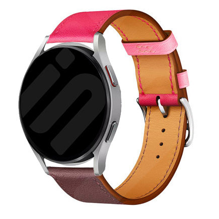 Amazfit GTR Mini Leather Duo Strap (Bright Pink/Dark Brown)