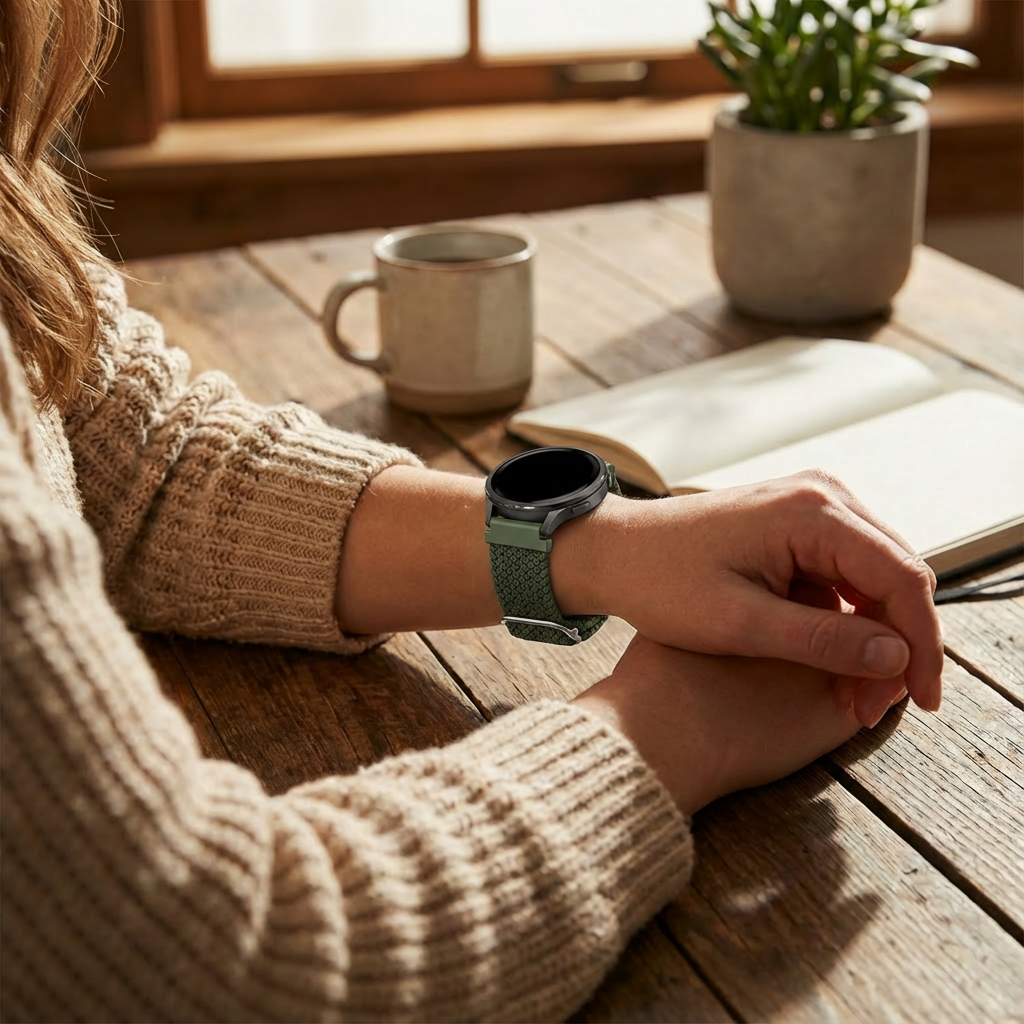 Bandz Garmin Venu 2s verstelbare nylon band (groen)