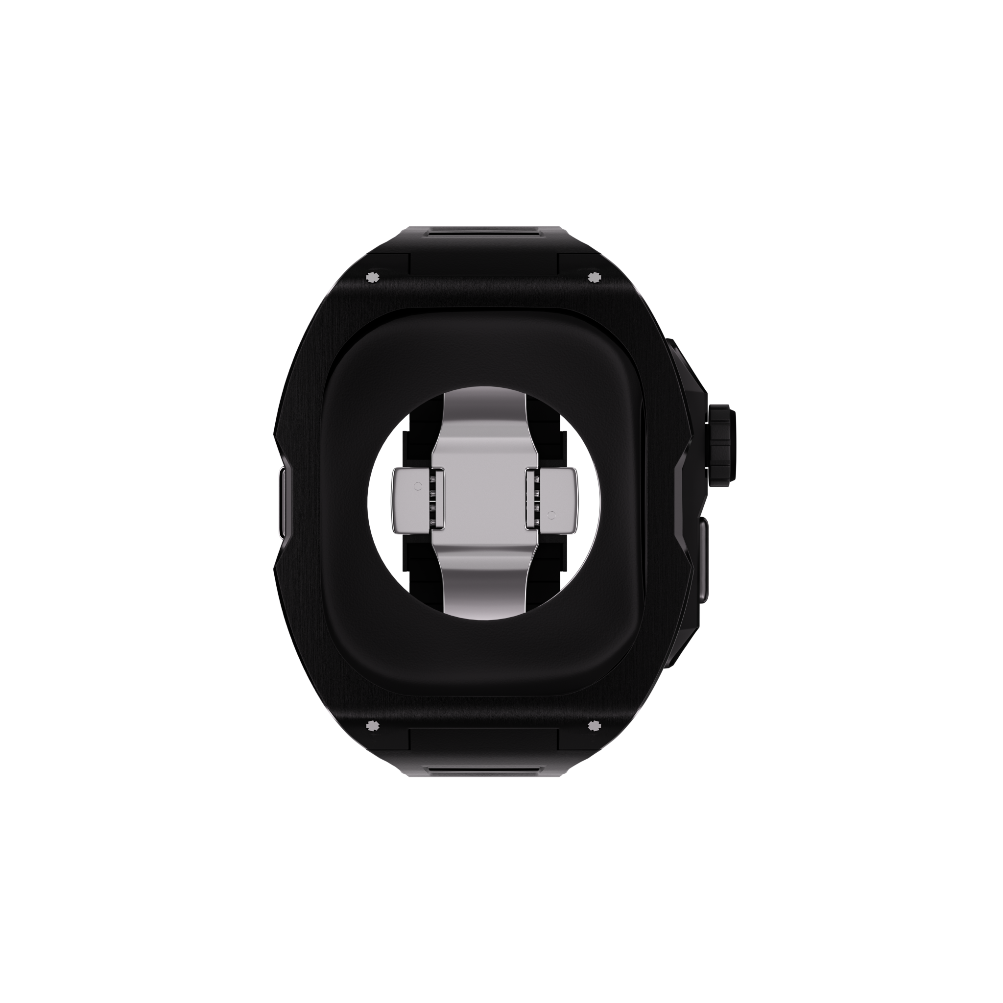 Reqior Apple Watch Ultra case met rubberen band (zwart)