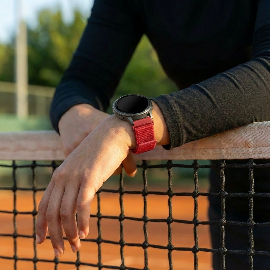 Bandz Garmin Vivoactive 3 nylon loop band (rood)