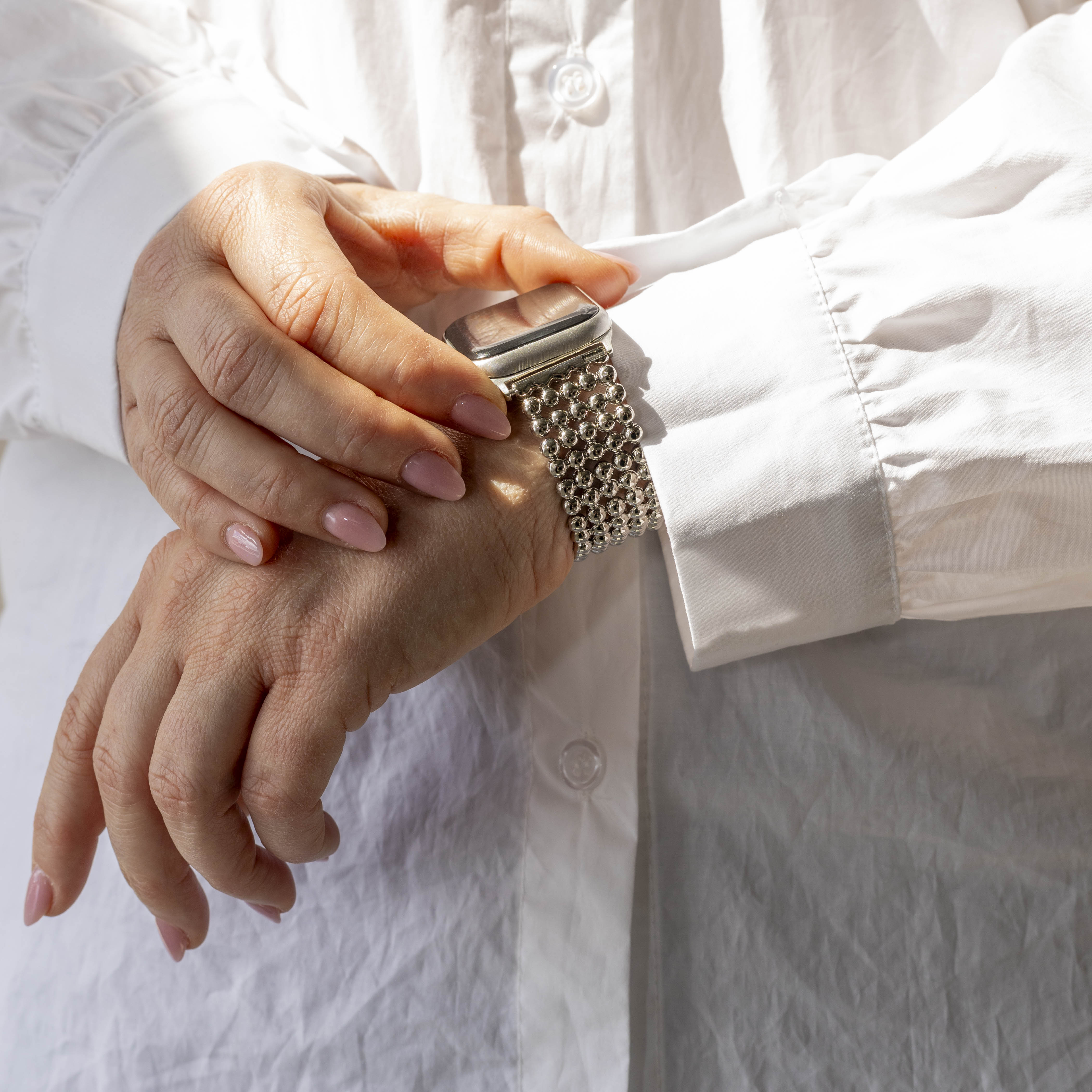 Apple Watch stalen kralen band (zilver)