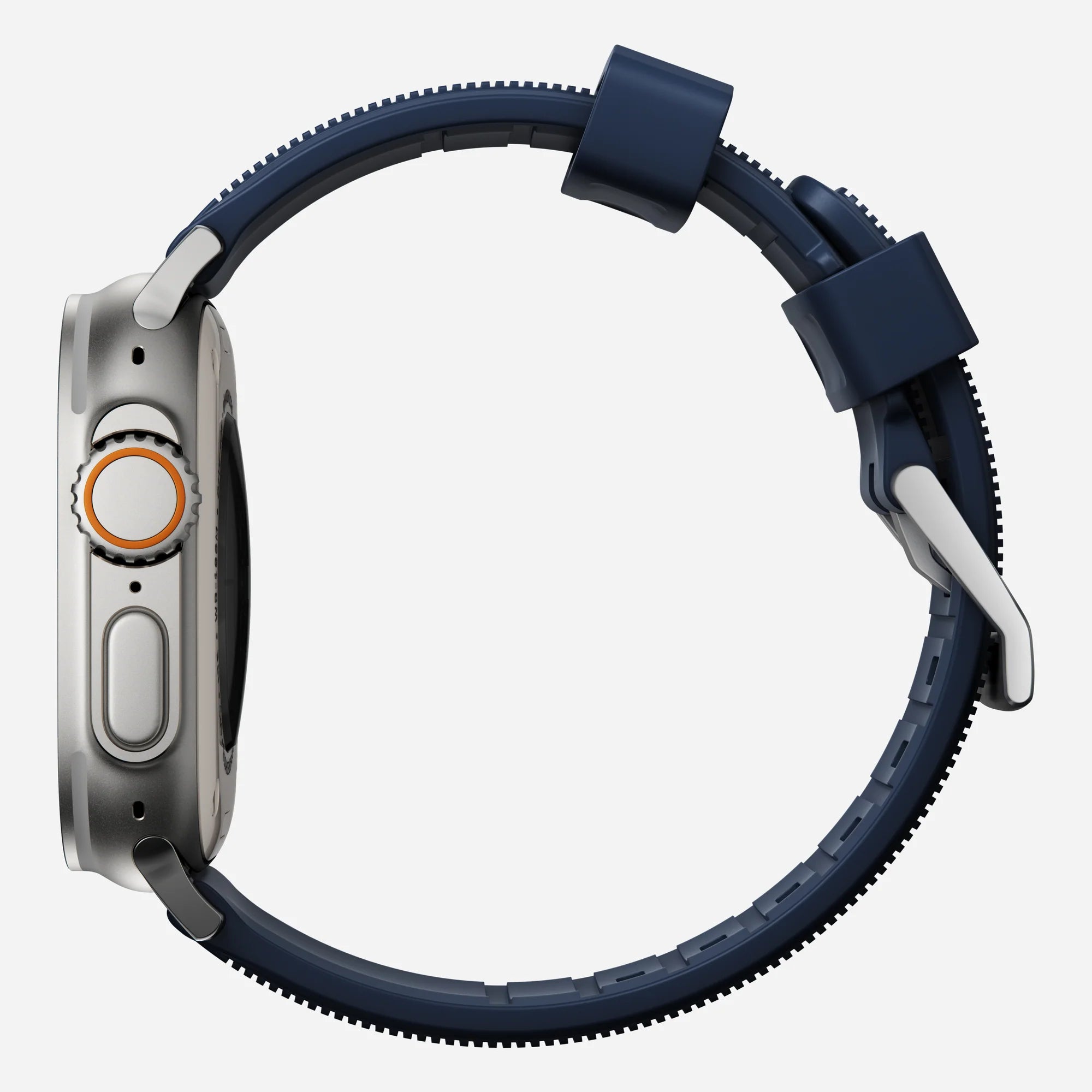 Nomad Rugged Apple Watch siliconen bandje zilver/atlantic blue)