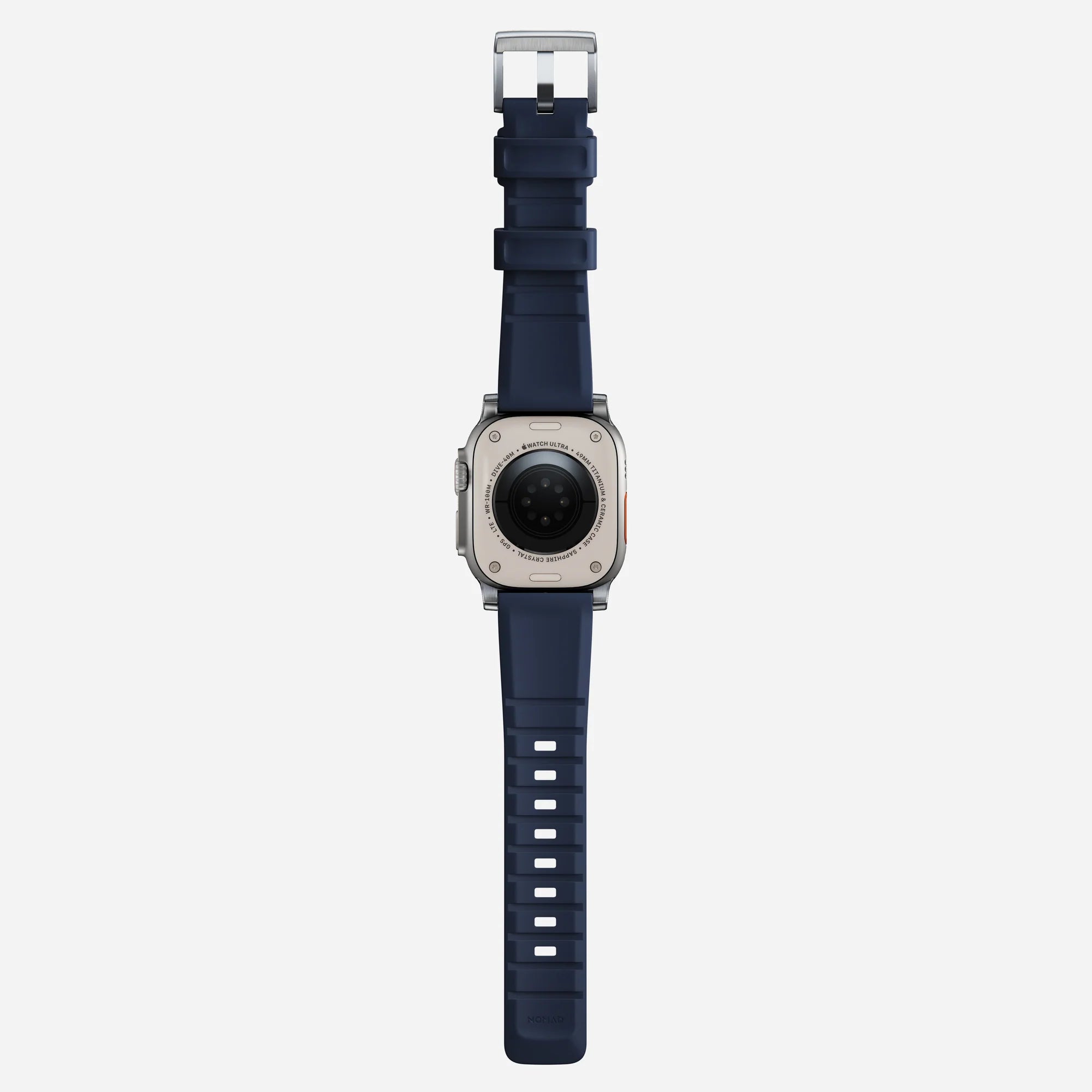 Nomad Rugged Apple Watch siliconen bandje zilver/atlantic blue)
