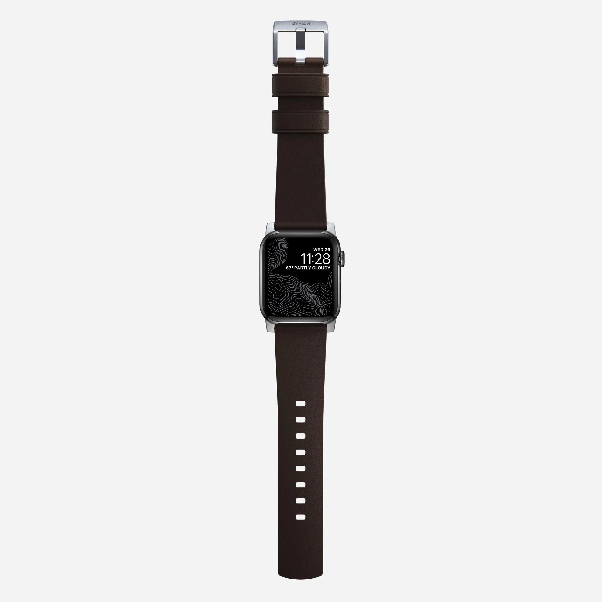 Nomad Active Pro Apple Watch hybride bandje (bruin/zilver)