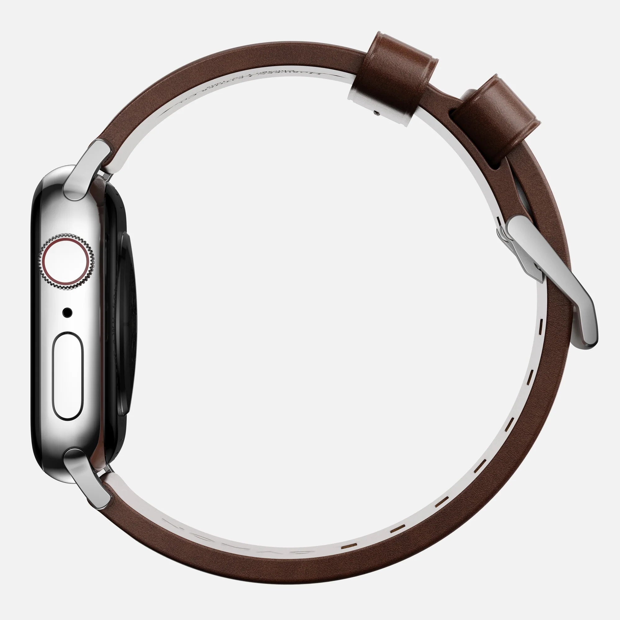 Nomad Modern Apple Watch leren bandje (bruin/zilver)