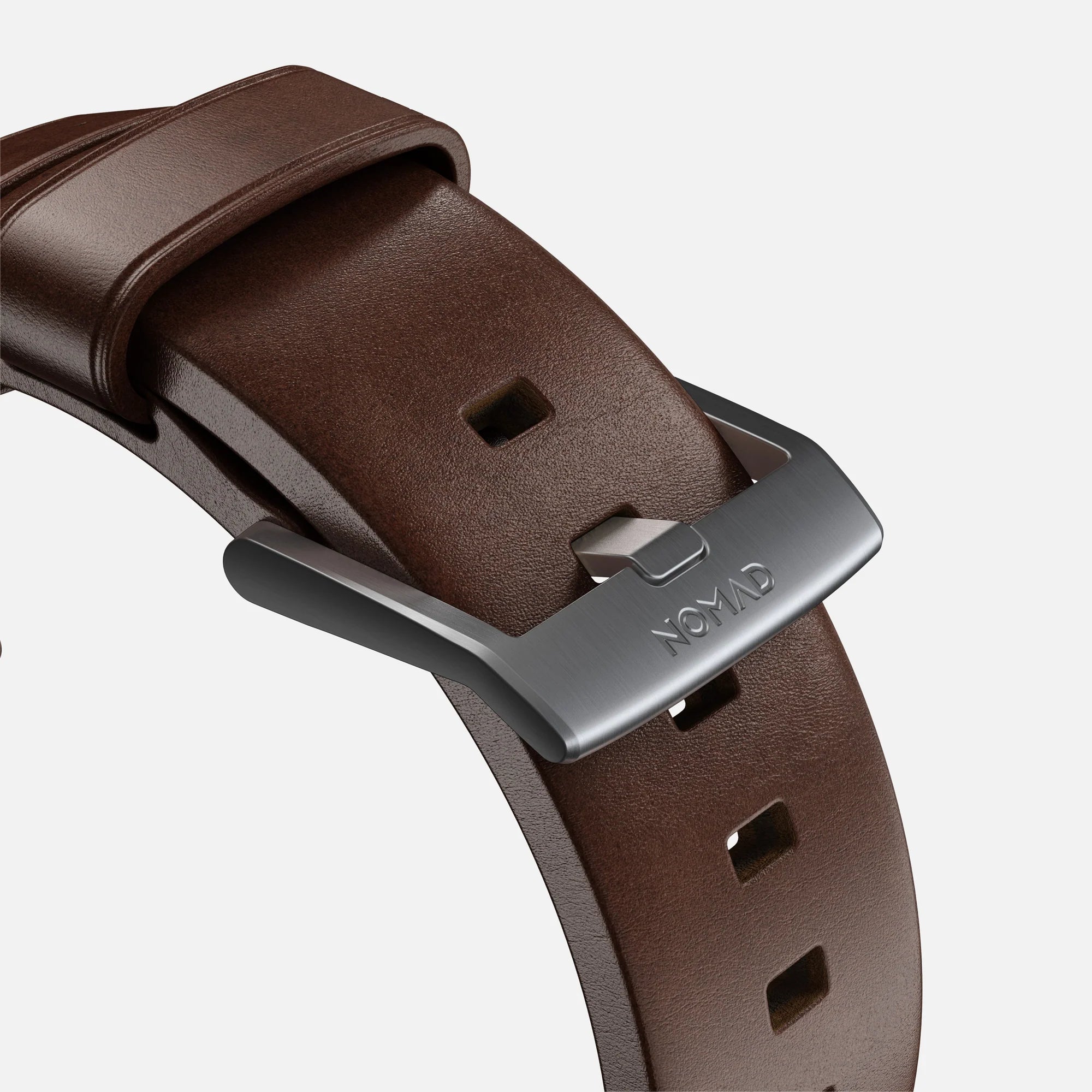 Nomad Modern Apple Watch leren bandje (bruin/zilver)