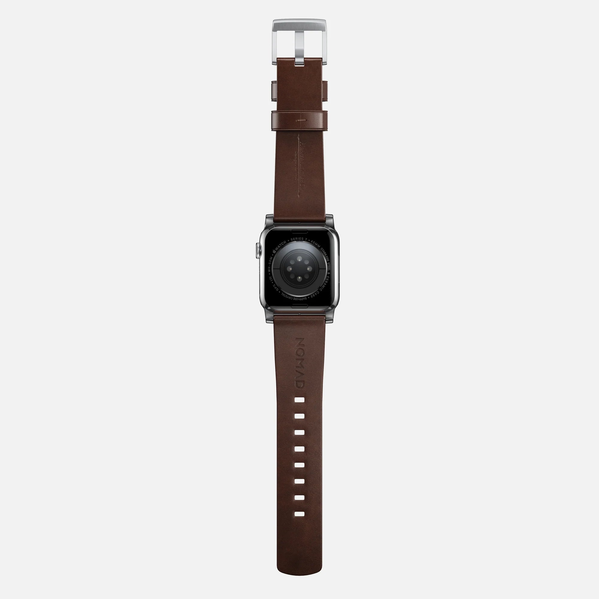 Nomad Modern Apple Watch leren bandje (bruin/zilver)