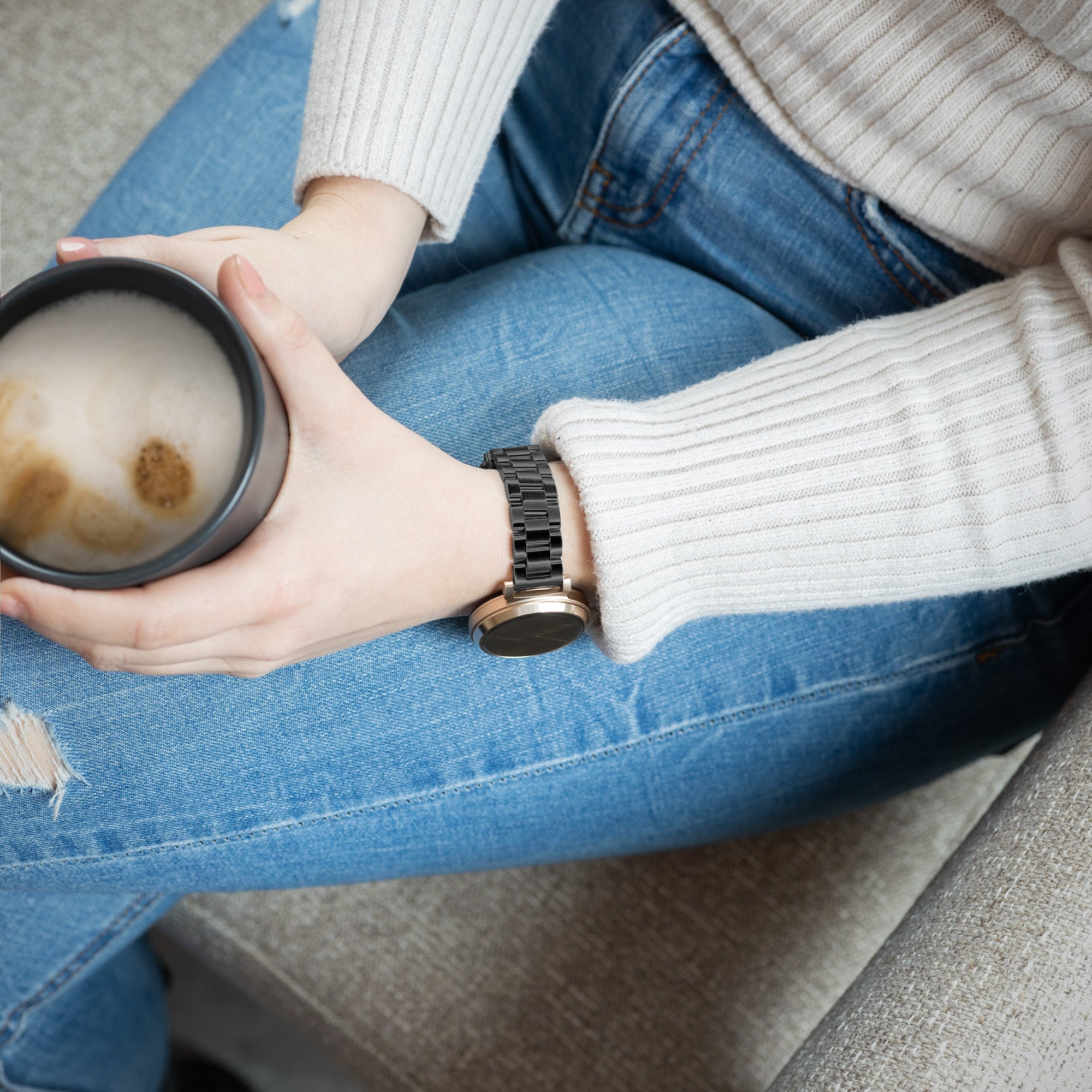 Garmin Lily stalen band (zwart)