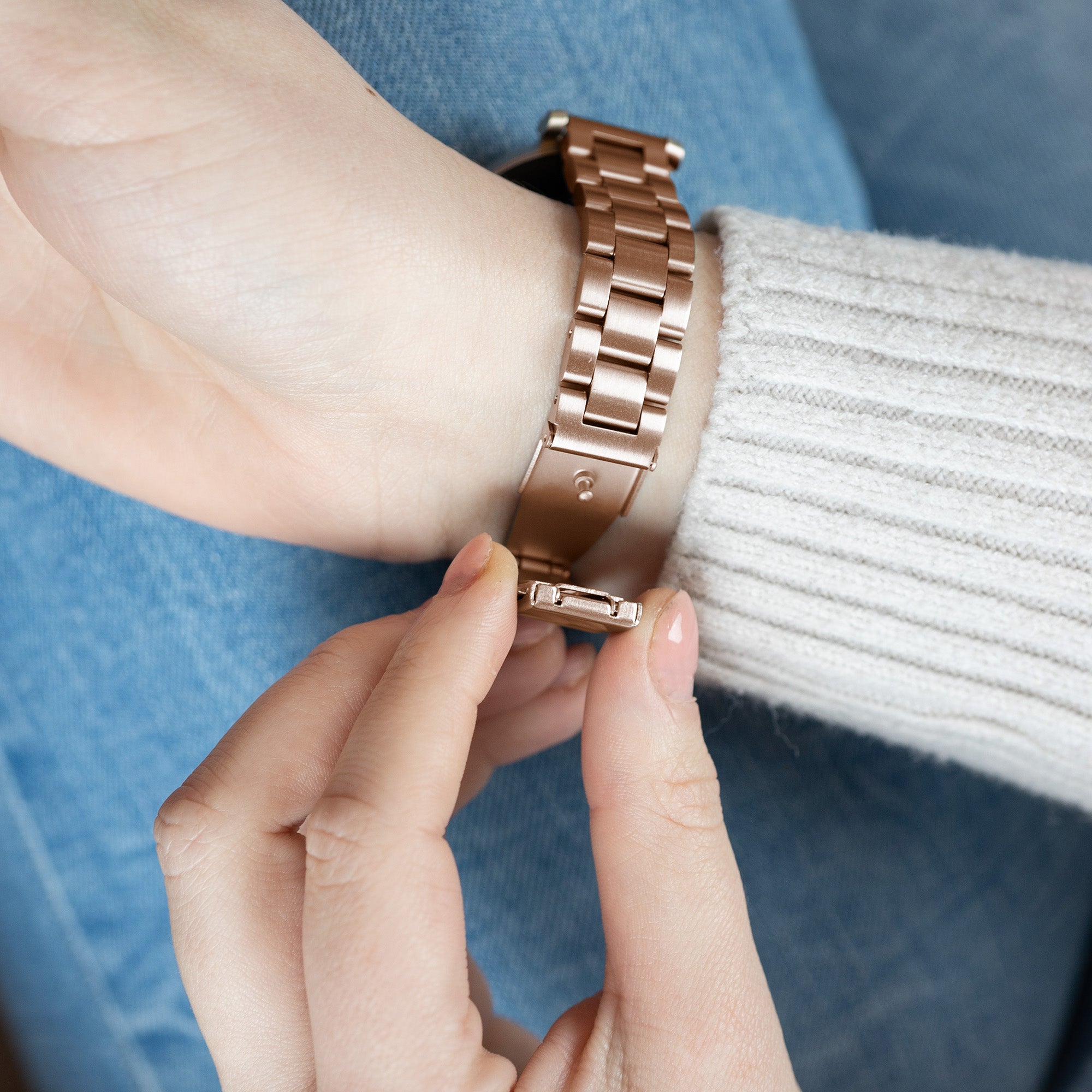 Garmin Lily stalen band (rosé goud)