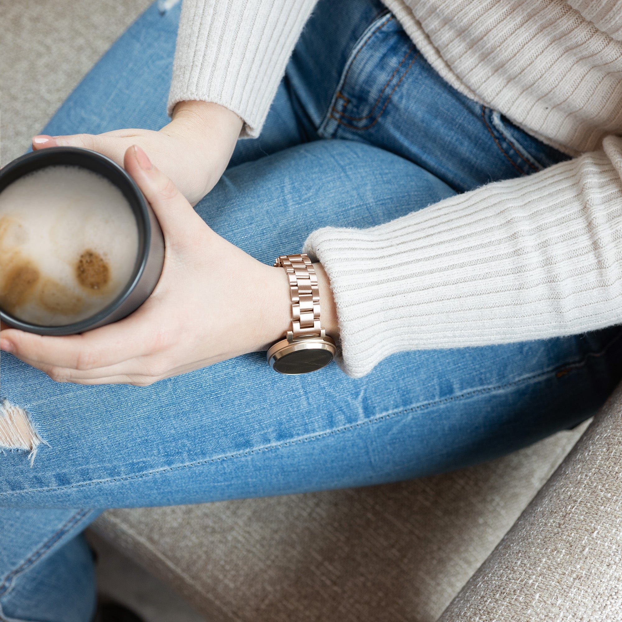 Garmin Lily stalen band (rosé goud)