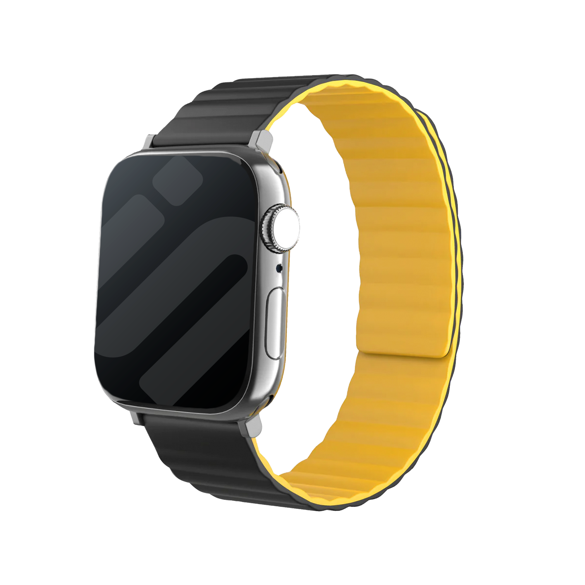 Apple Watch magnetisch siliconen bandje (zwart/geel)