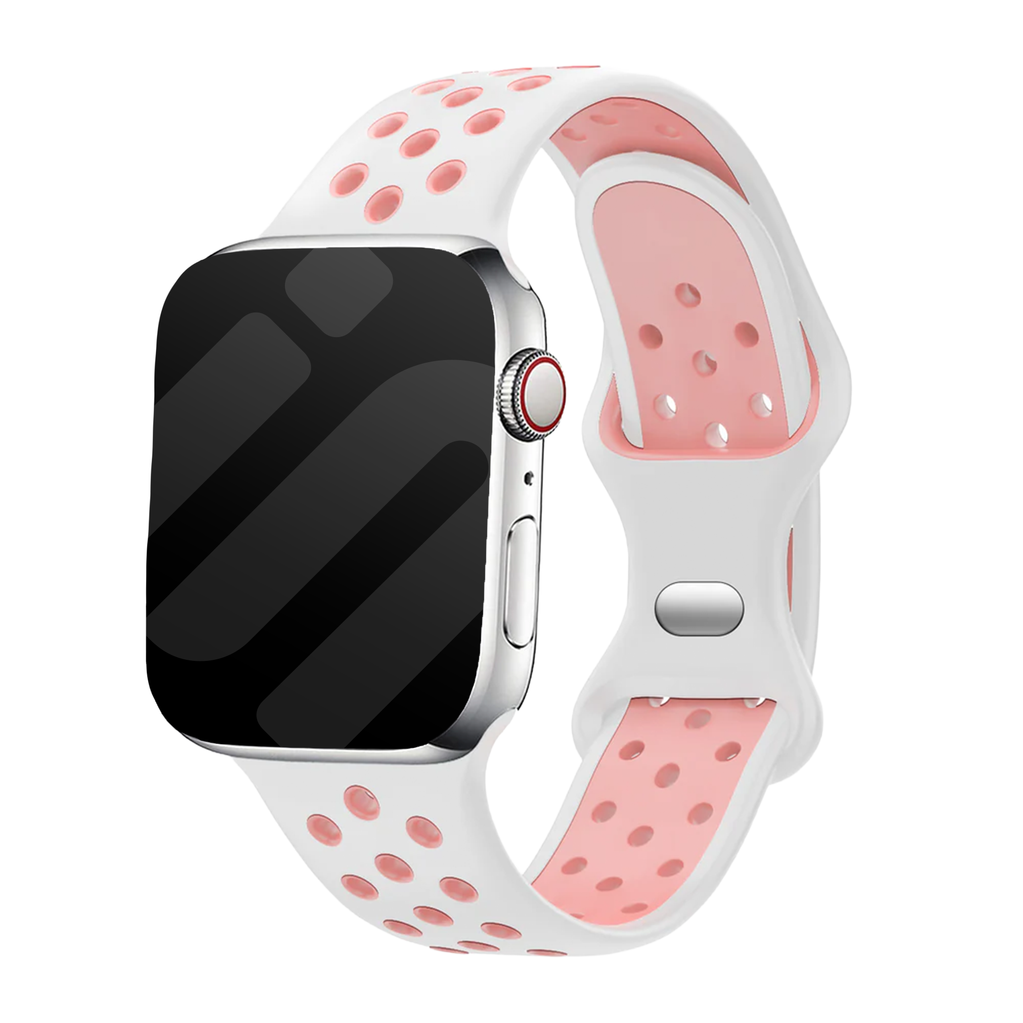 Apple Watch sport bandje (wit/roze)