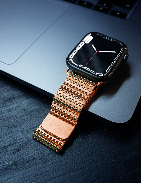 Apple Watch luxe metalen mesh bandje (rosé goud)