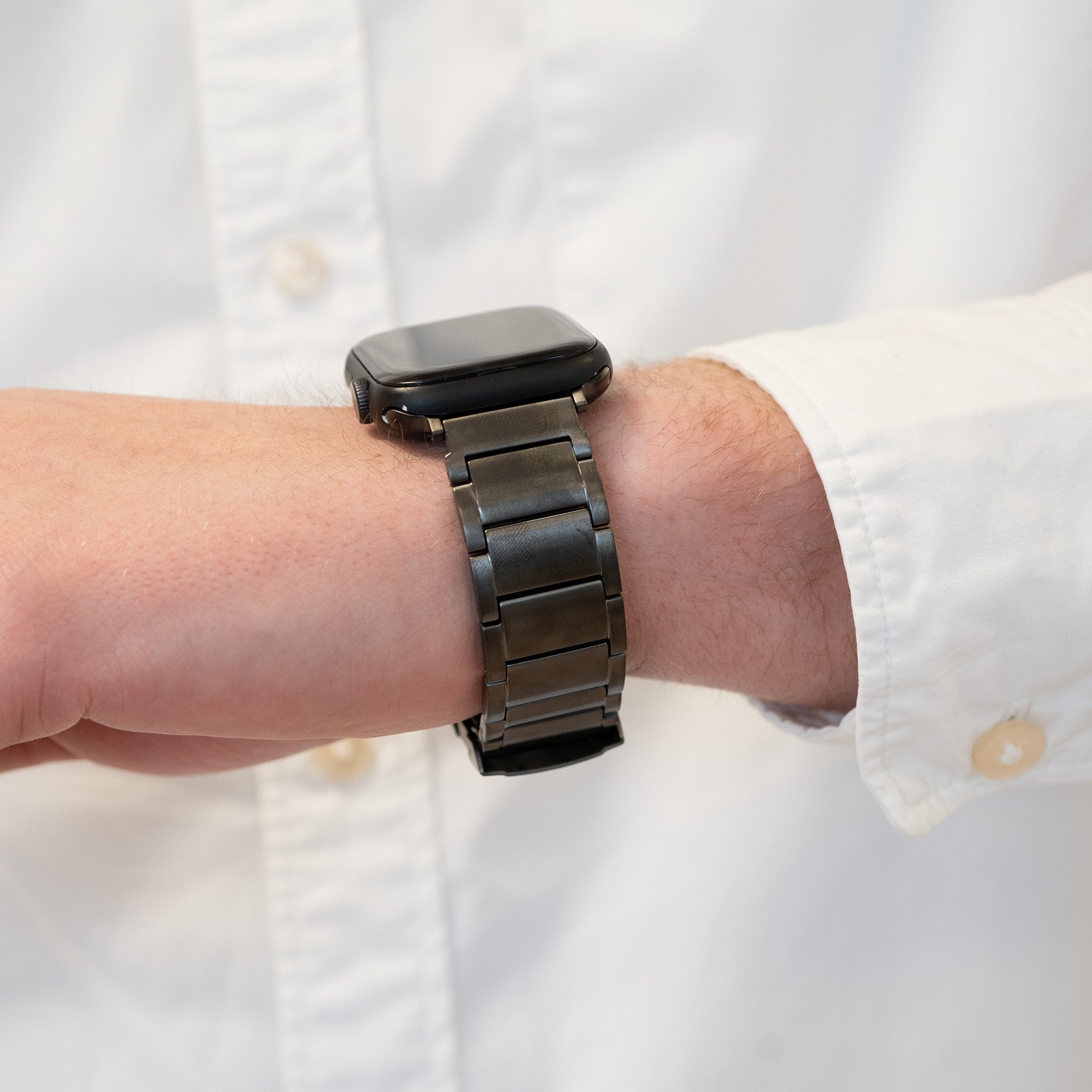 Bandz Apple Watch titanium schakel band (grafiet)