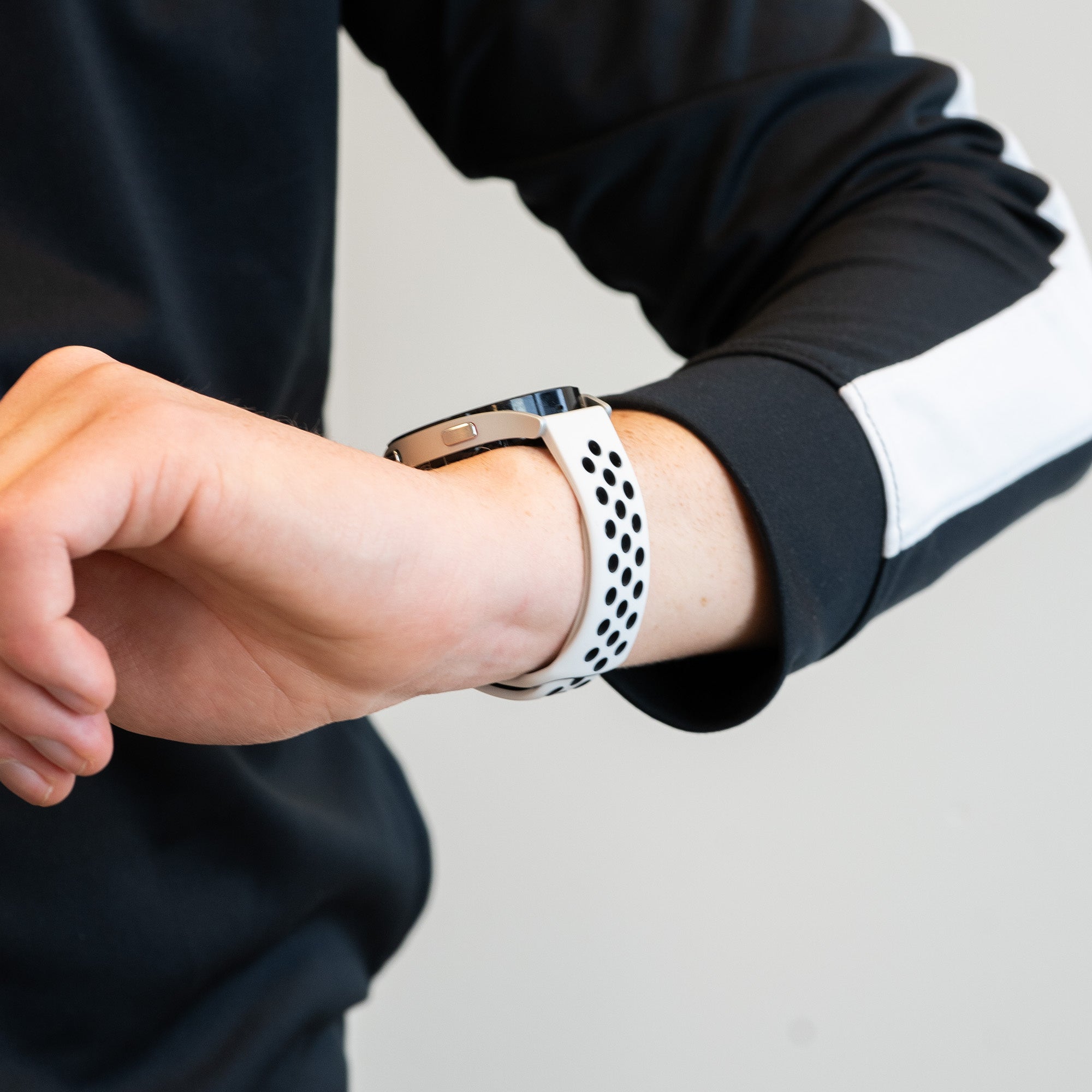 Bandz Amazfit Active 2 sport band 'Deluxe' (wit/zwart)