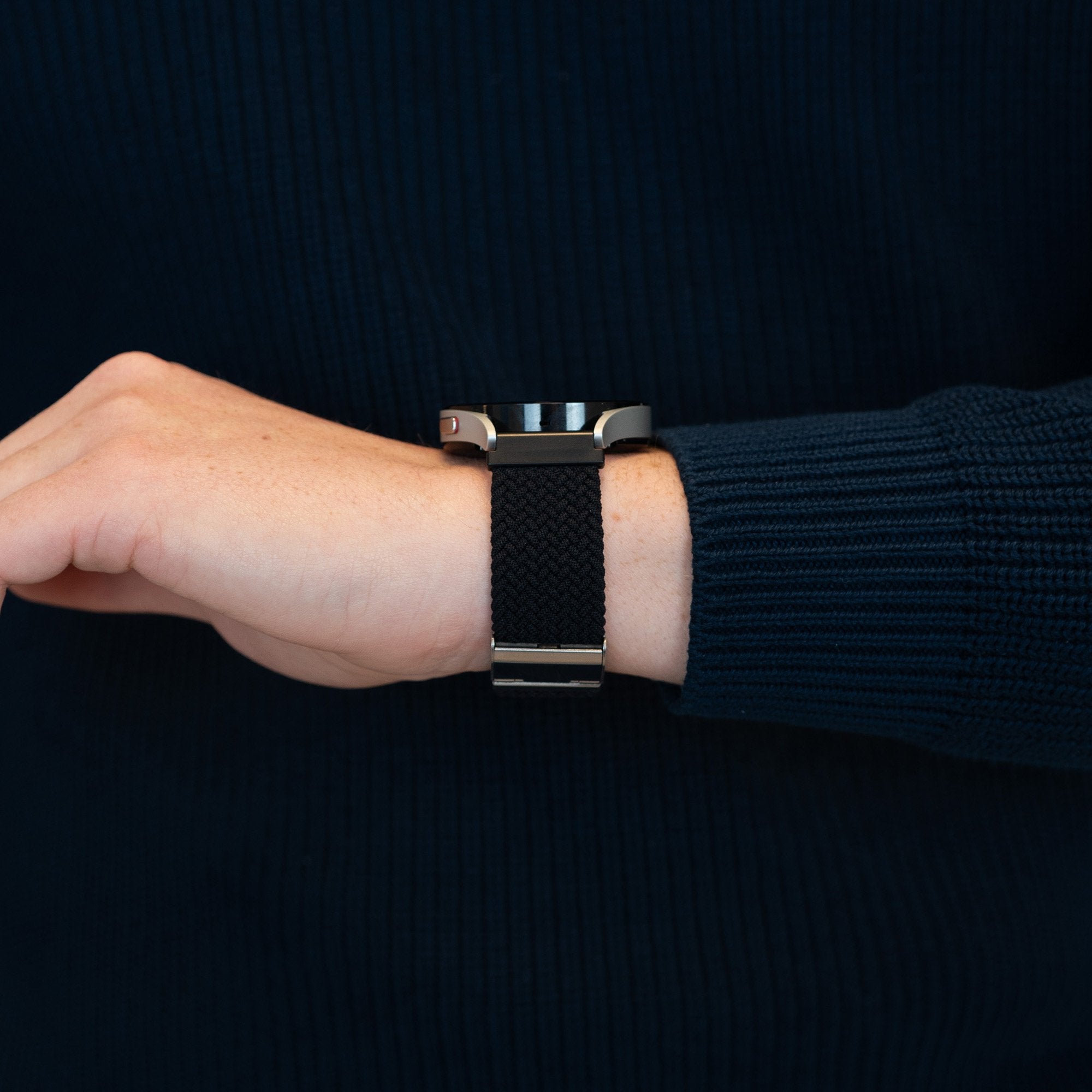 Bandz Garmin Vivomove Sport gevlochten nylon band (zwart)