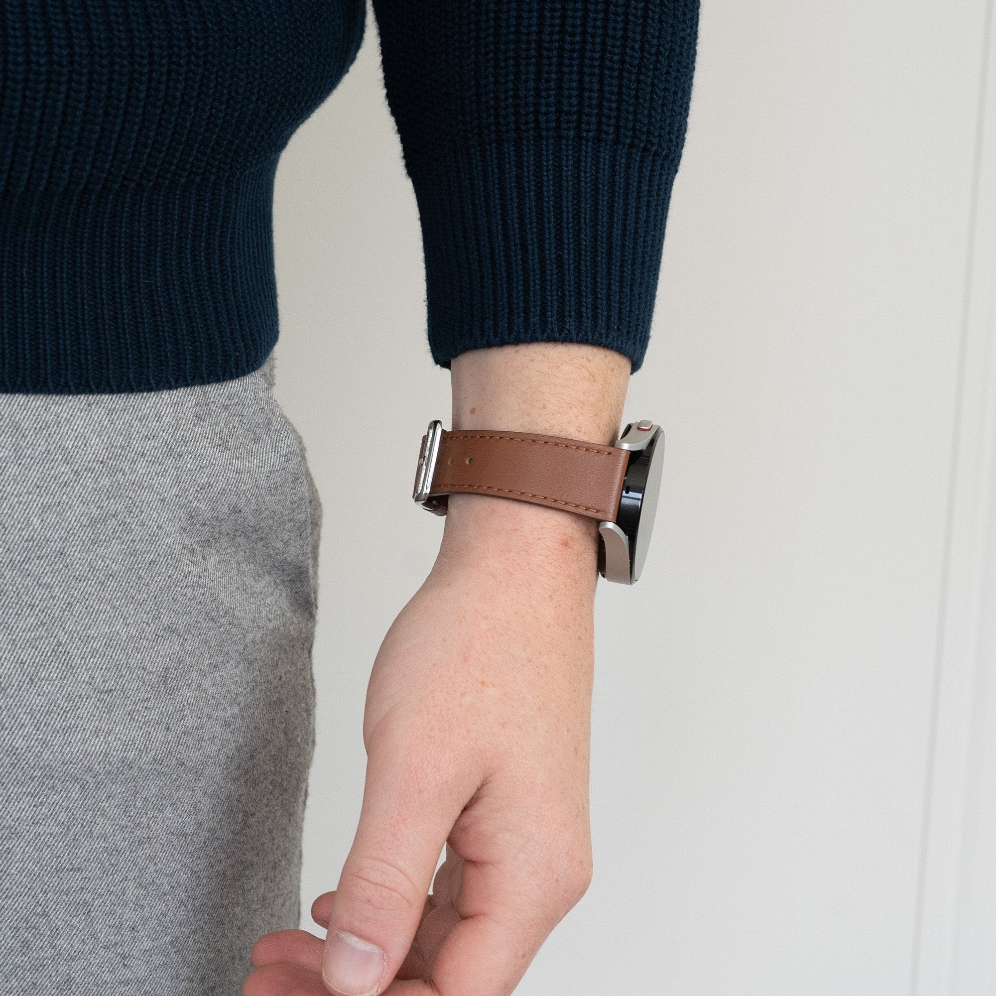 Bandz Redmi Watch 5 Lite lederen band 'Deluxe' (bruin)