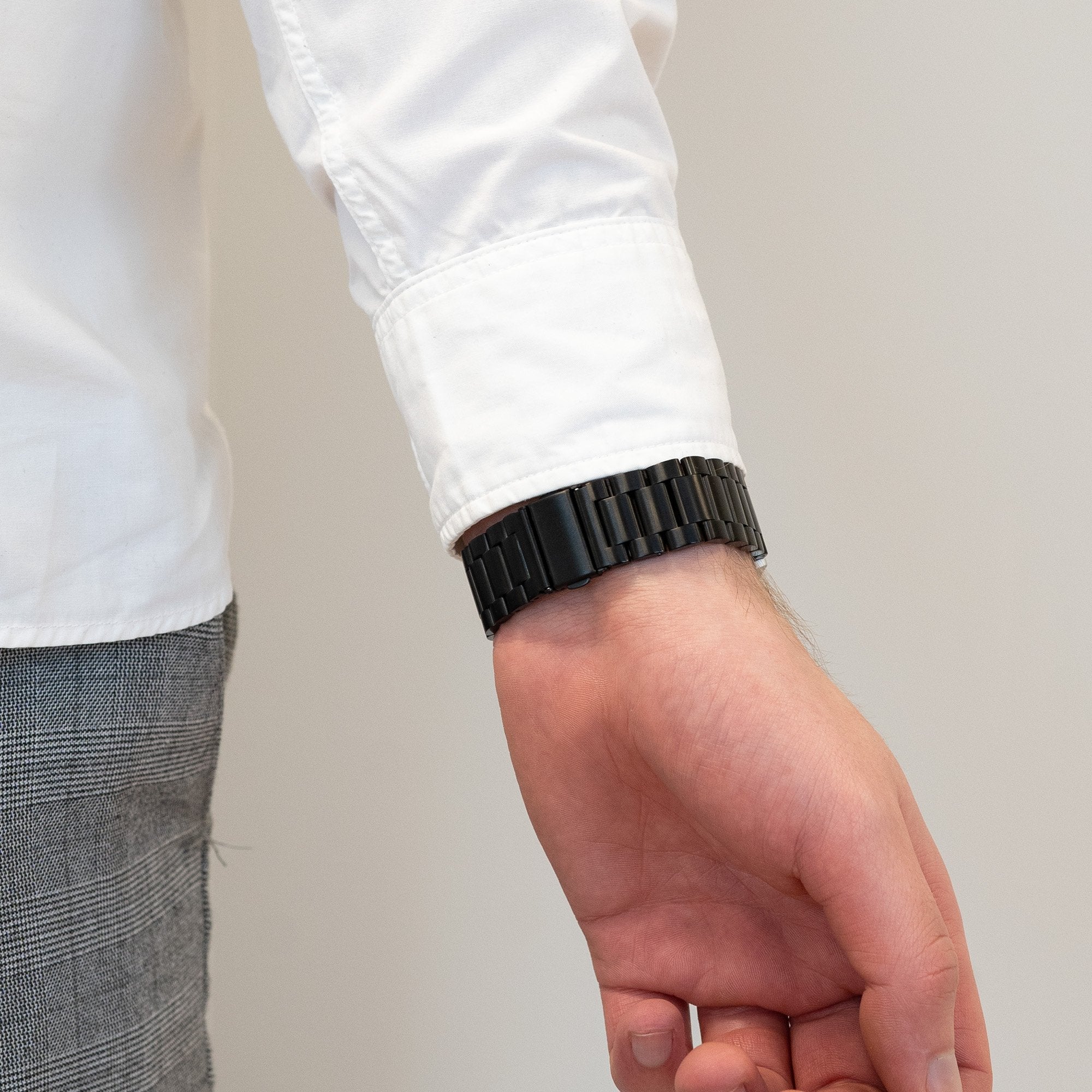 Bandz Garmin Venu SQ stalen band 'Classic' (zwart)