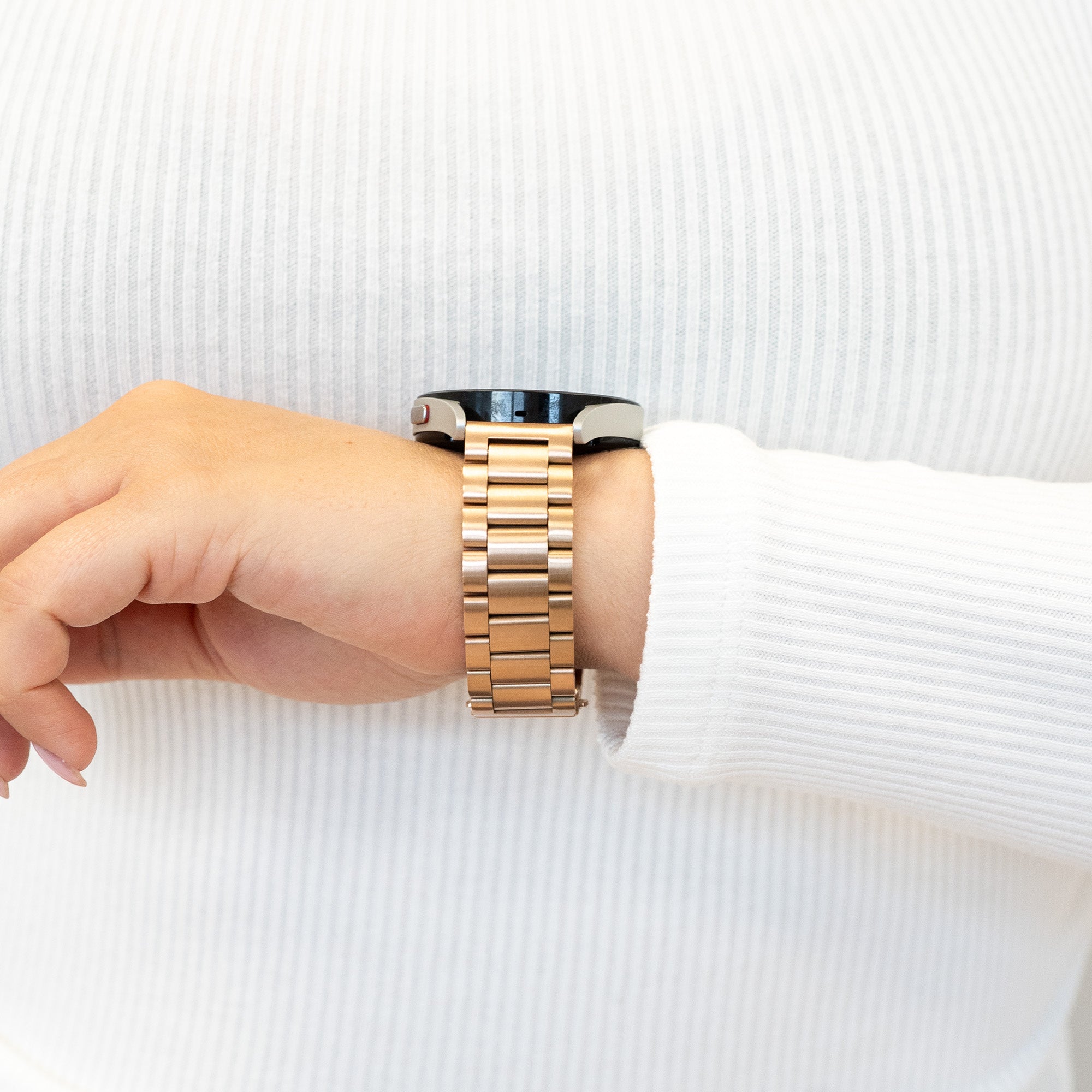 Bandz Samsung Galaxy Watch 3 41mm stalen band 'Classic' (roségoud)