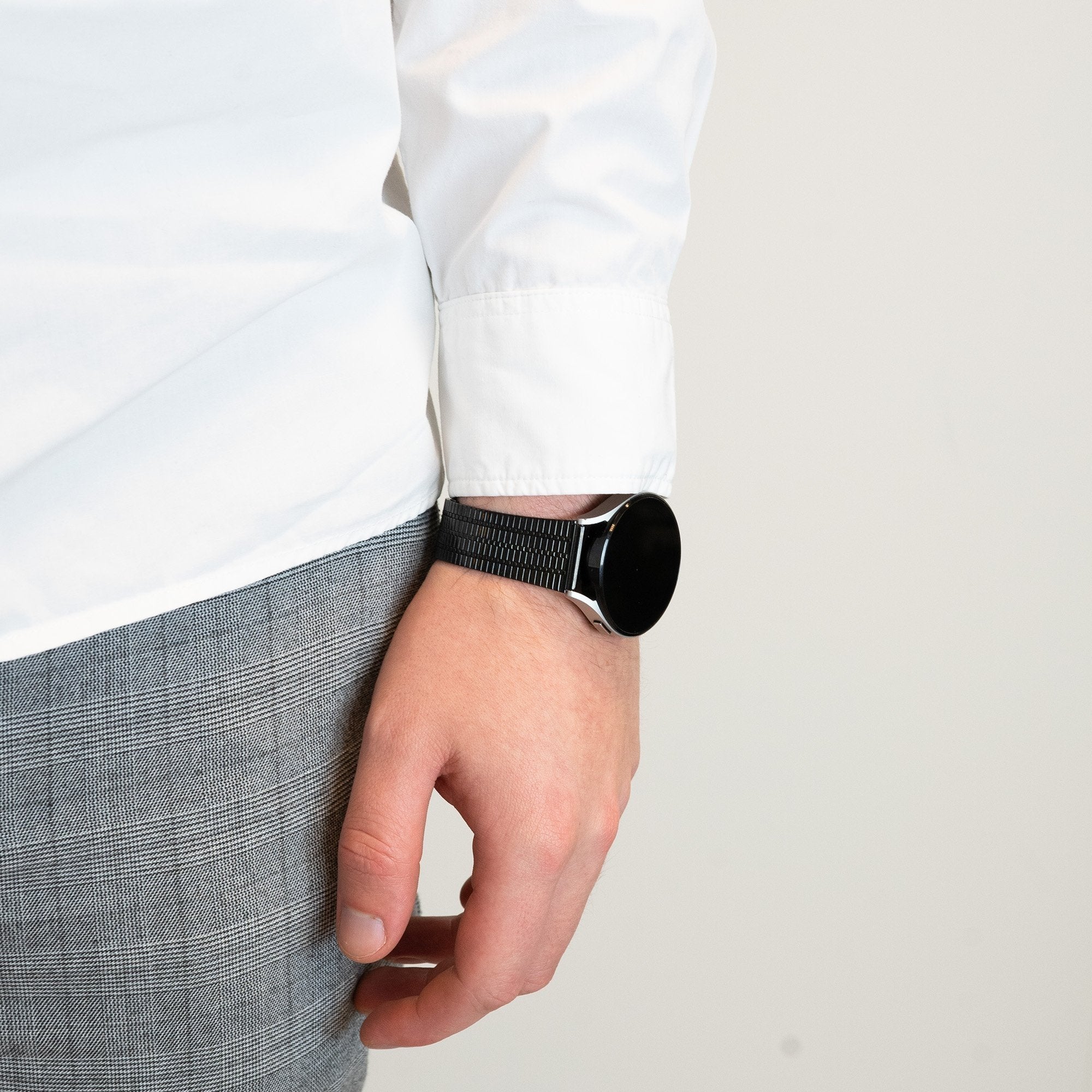 Bandz Redmi Watch 5 Lite verstelbare stalen band (zwart)