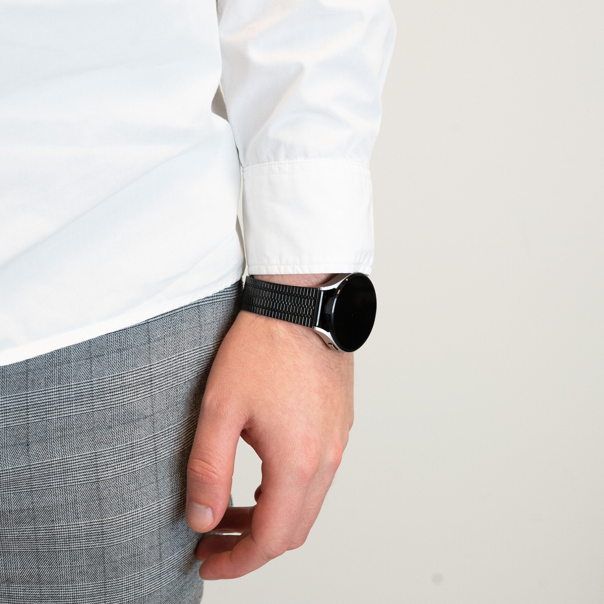 Bandz Garmin Vivoactive 6 verstelbare stalen band (zwart)