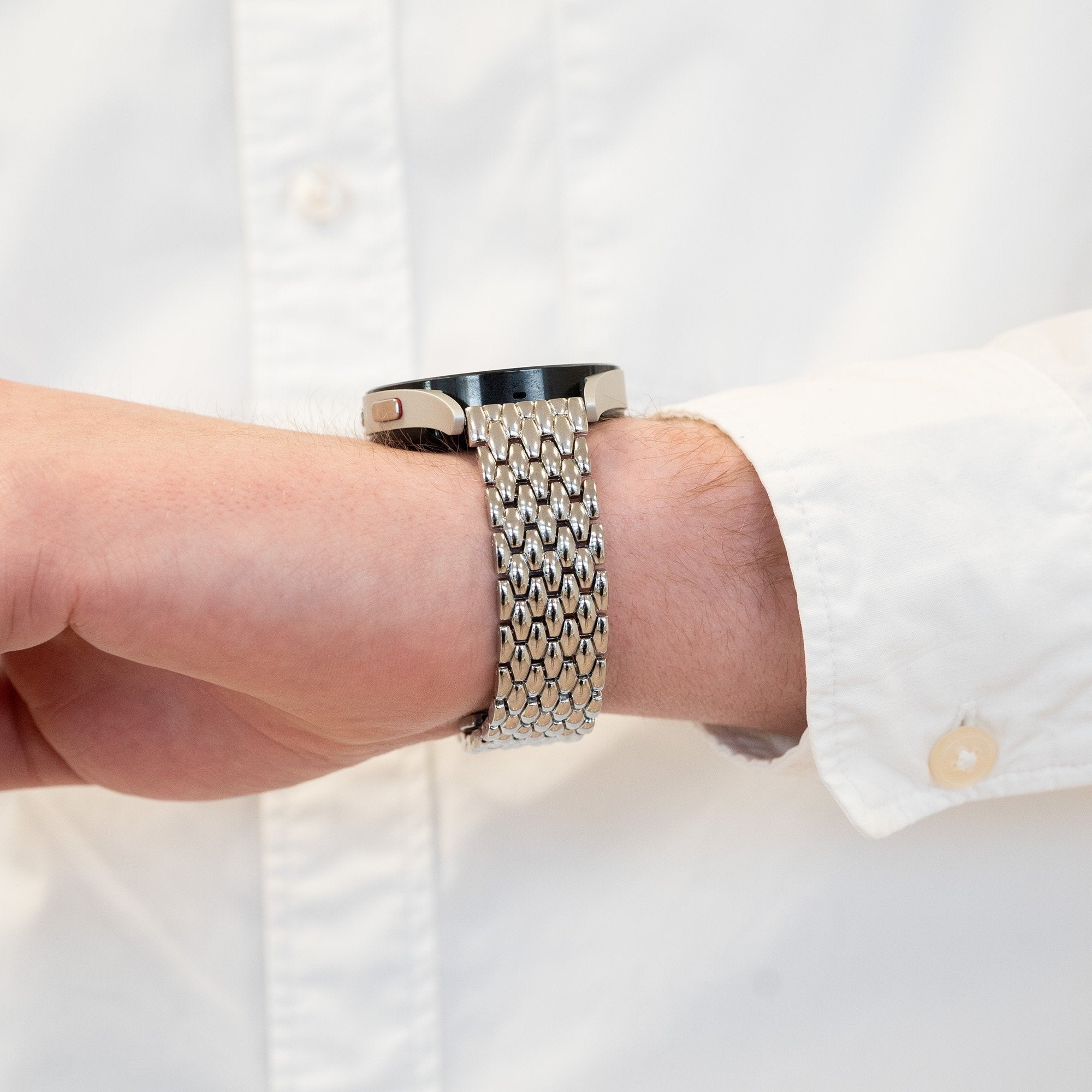 Bandz Coros Apex 42mm stalen band 'Dragon' (zilver)