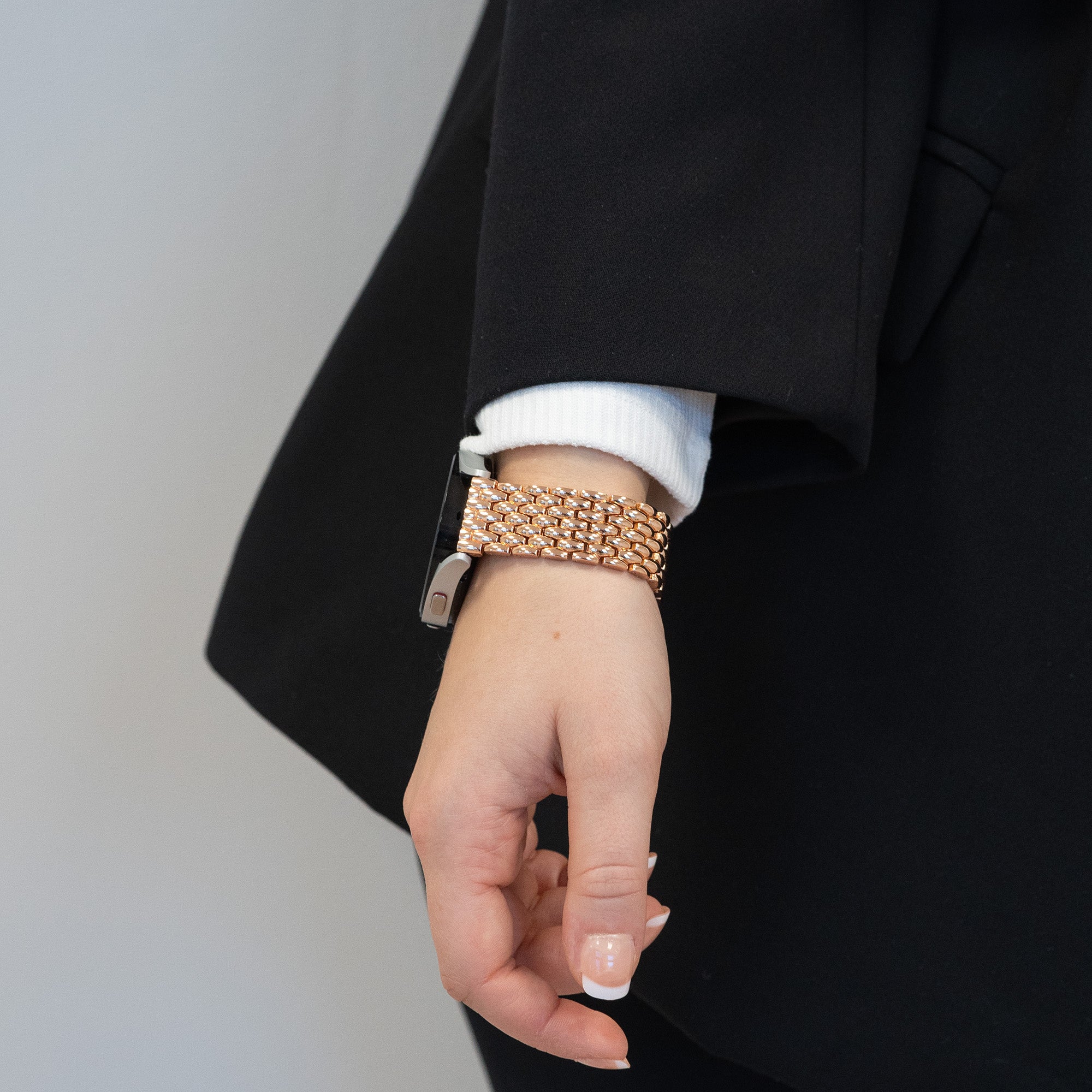 Bandz Coros Pace 2 stalen band 'Dragon' (rosé goud)