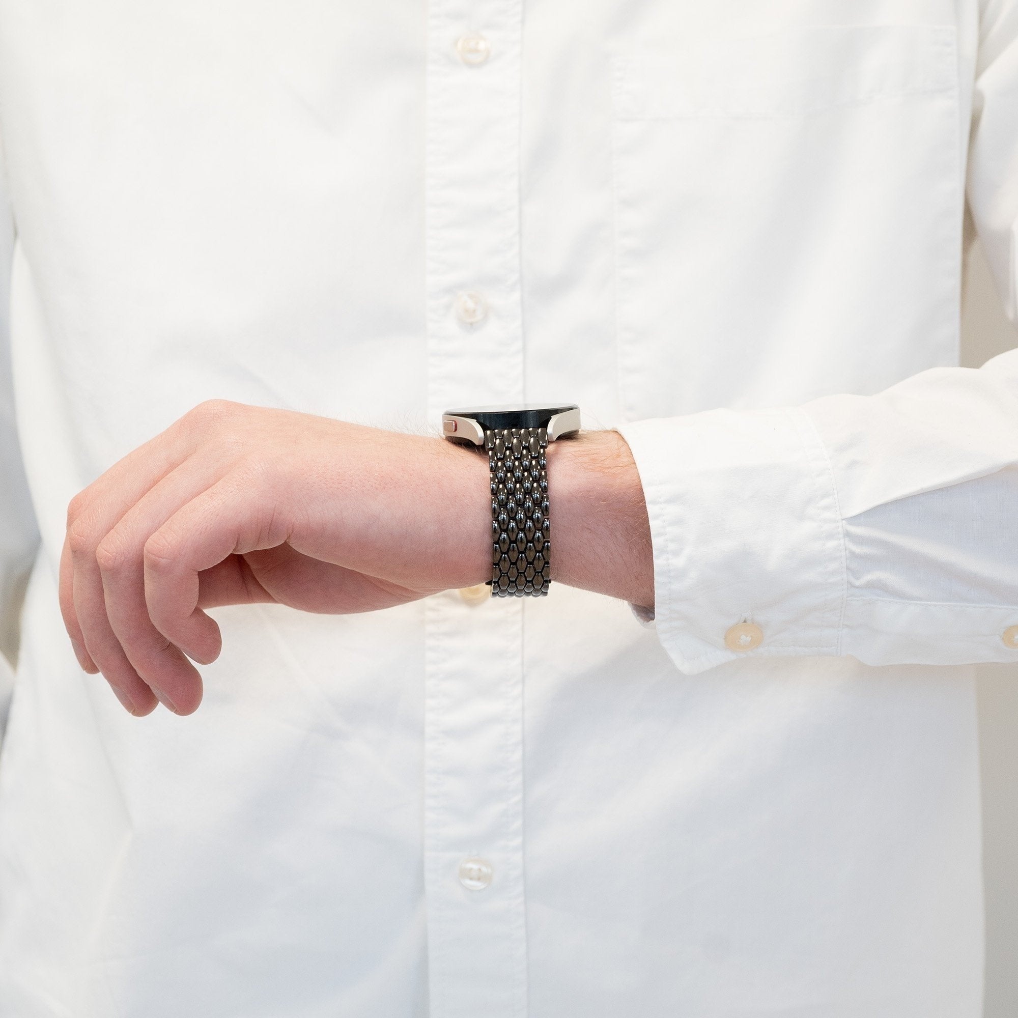 Bandz Coros Apex 46mm stalen band 'Dragon' (zwart)