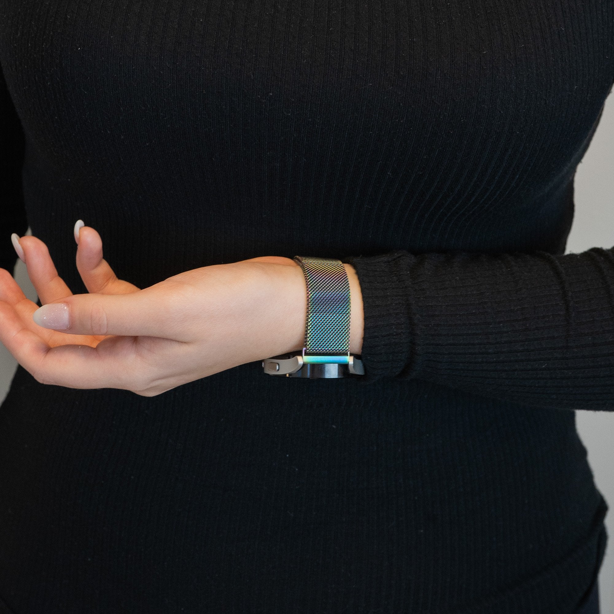 Bandz Garmin Vivomove Luxe Milanese loop band (regenboog)