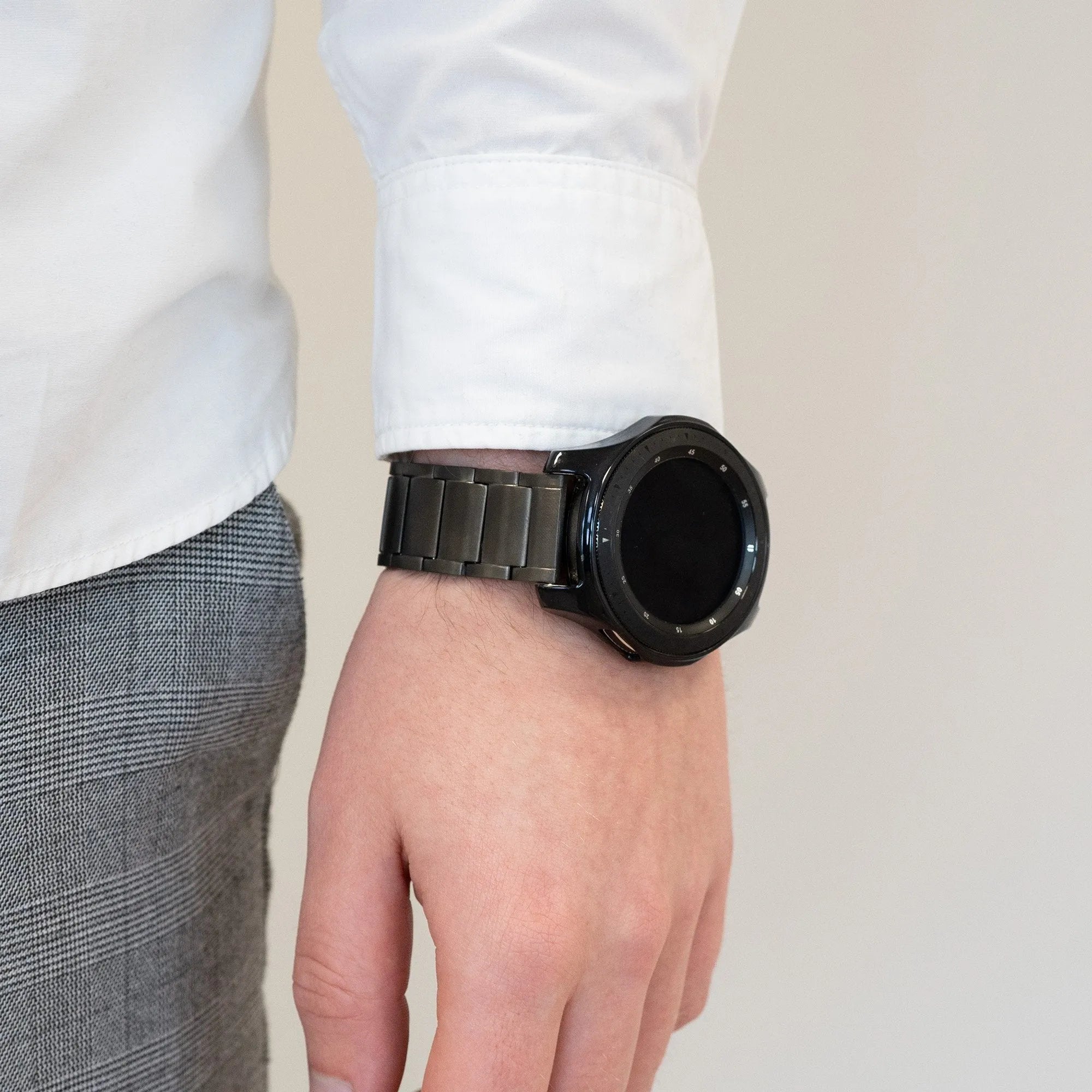 Bandz Oppo Watch S titanium schakel band (grafiet)