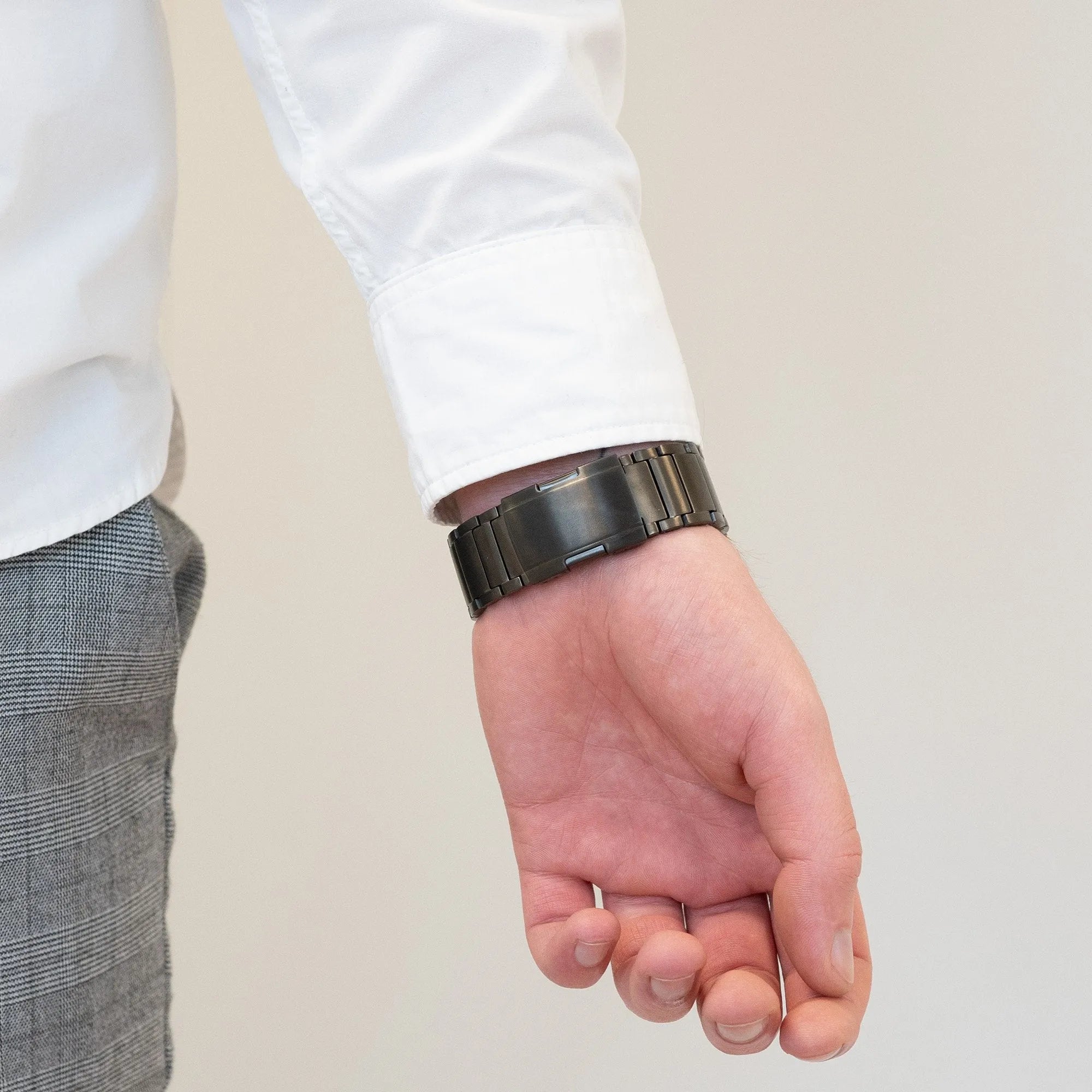 Bandz Oppo Watch S titanium schakel band (grafiet)