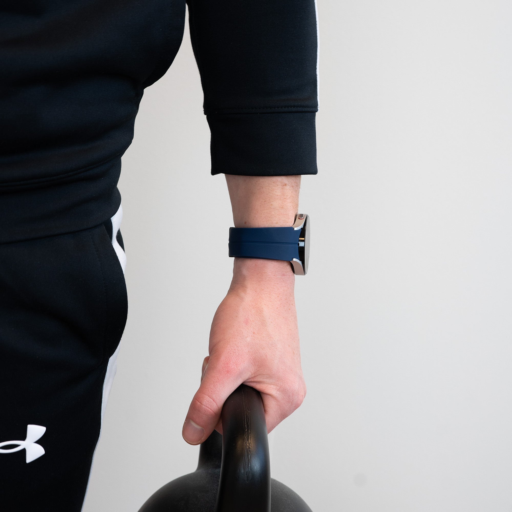 Bandz Samsung Galaxy Watch 6 Classic 47mm siliconen band met D-Buckle (donkerblauw)