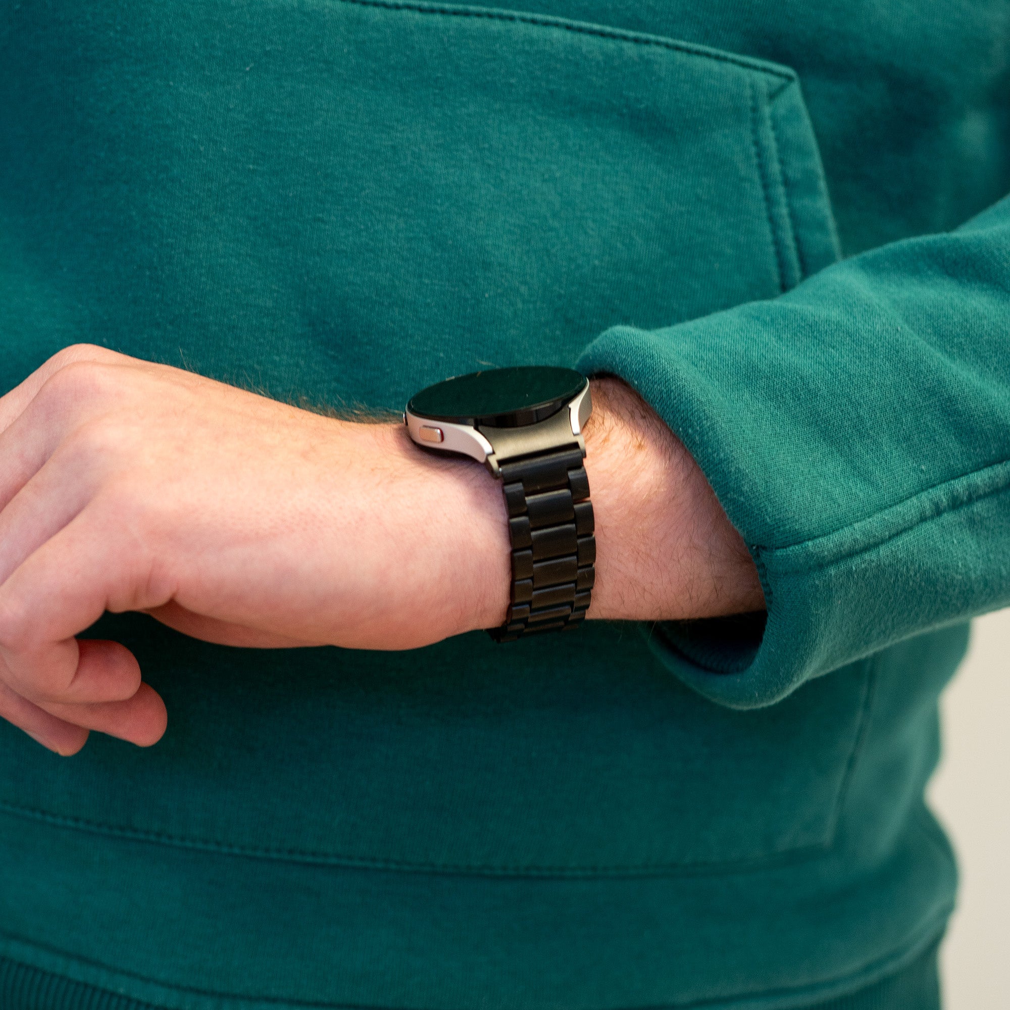 Bandz Samsung Galaxy Watch 4 Classic 42mm stalen band 'Classic' (zwart)