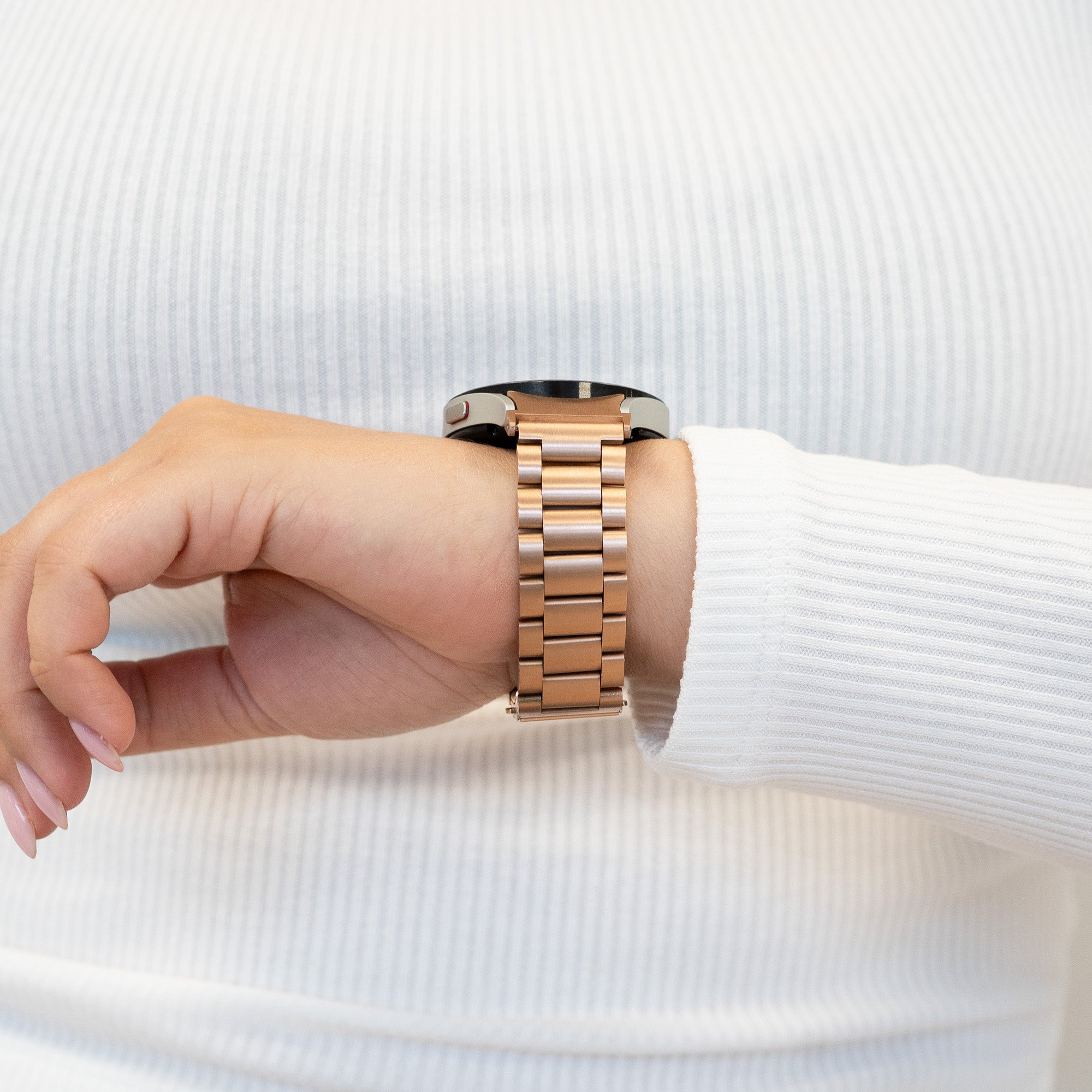 Bandz Samsung Galaxy Watch 4 40mm stalen band 'Classic' (roségoud)