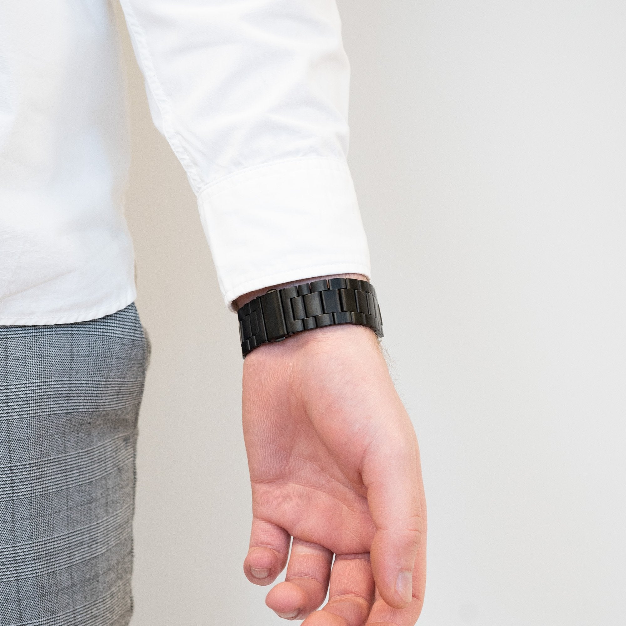 Bandz Samsung Galaxy Watch 6 - 40mm titanium schakel band (zwart)