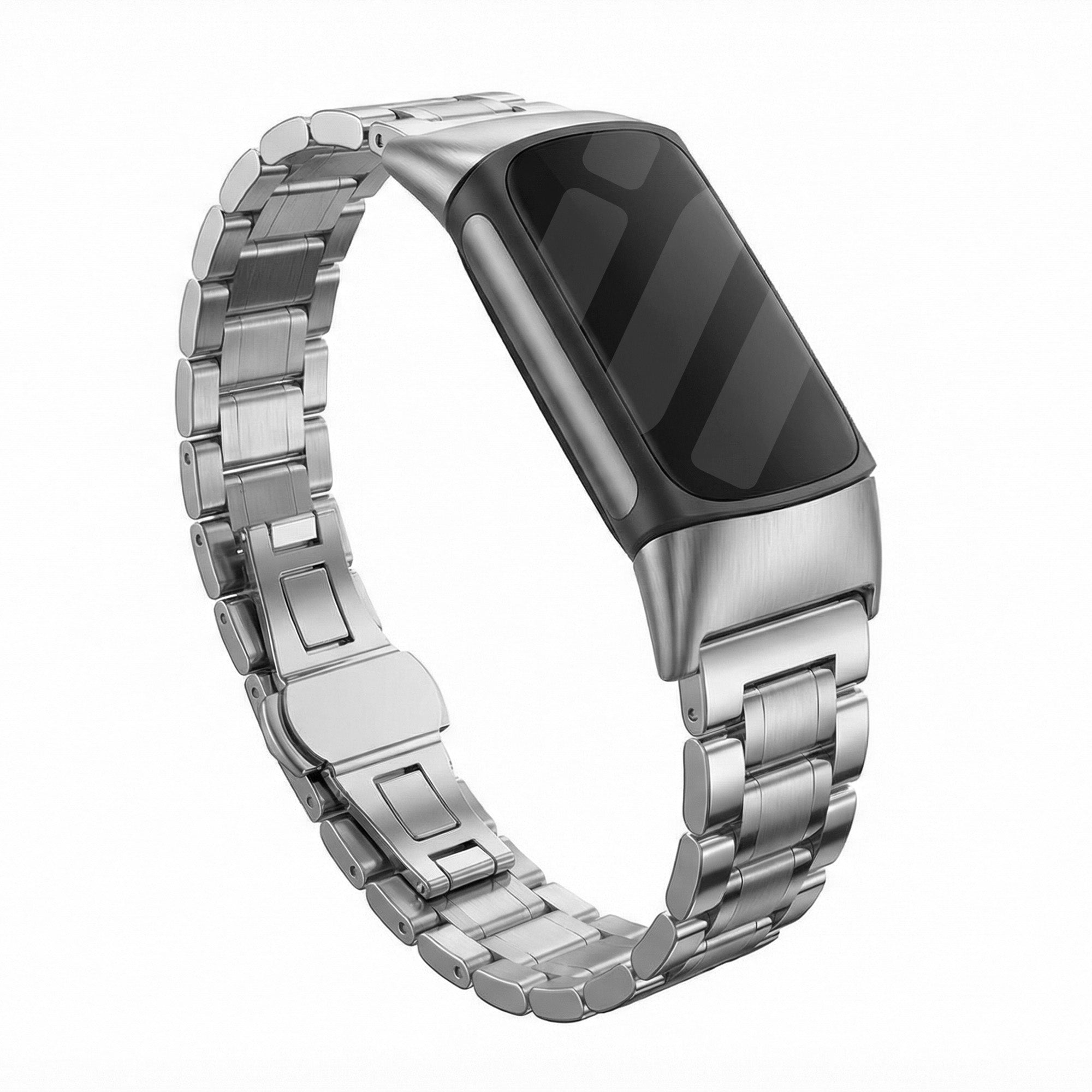 Fitbit Charge 5 metalen schakel band (zilver)
