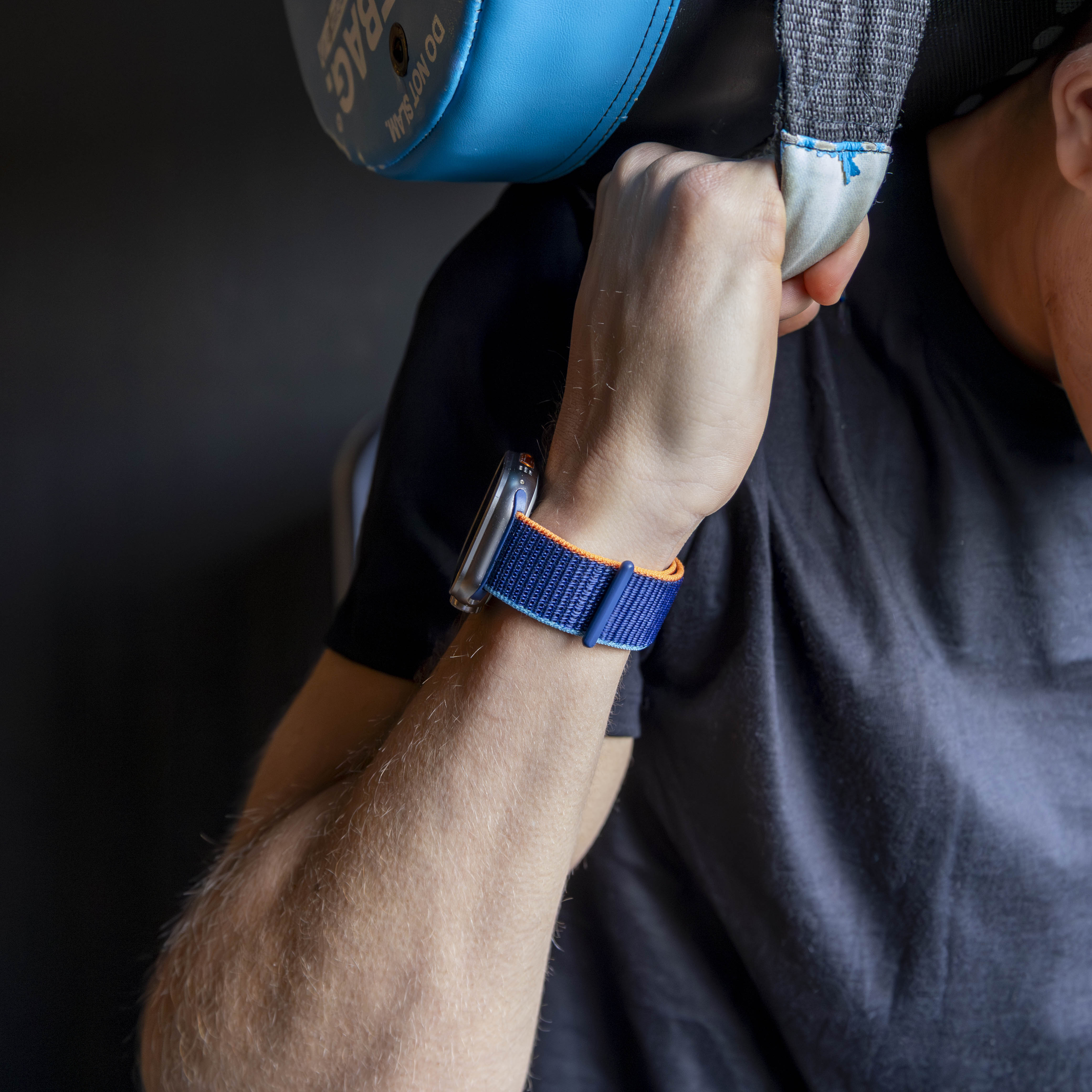 Bandz Apple Watch nylon band 'Classic' (donkerblauw mix)