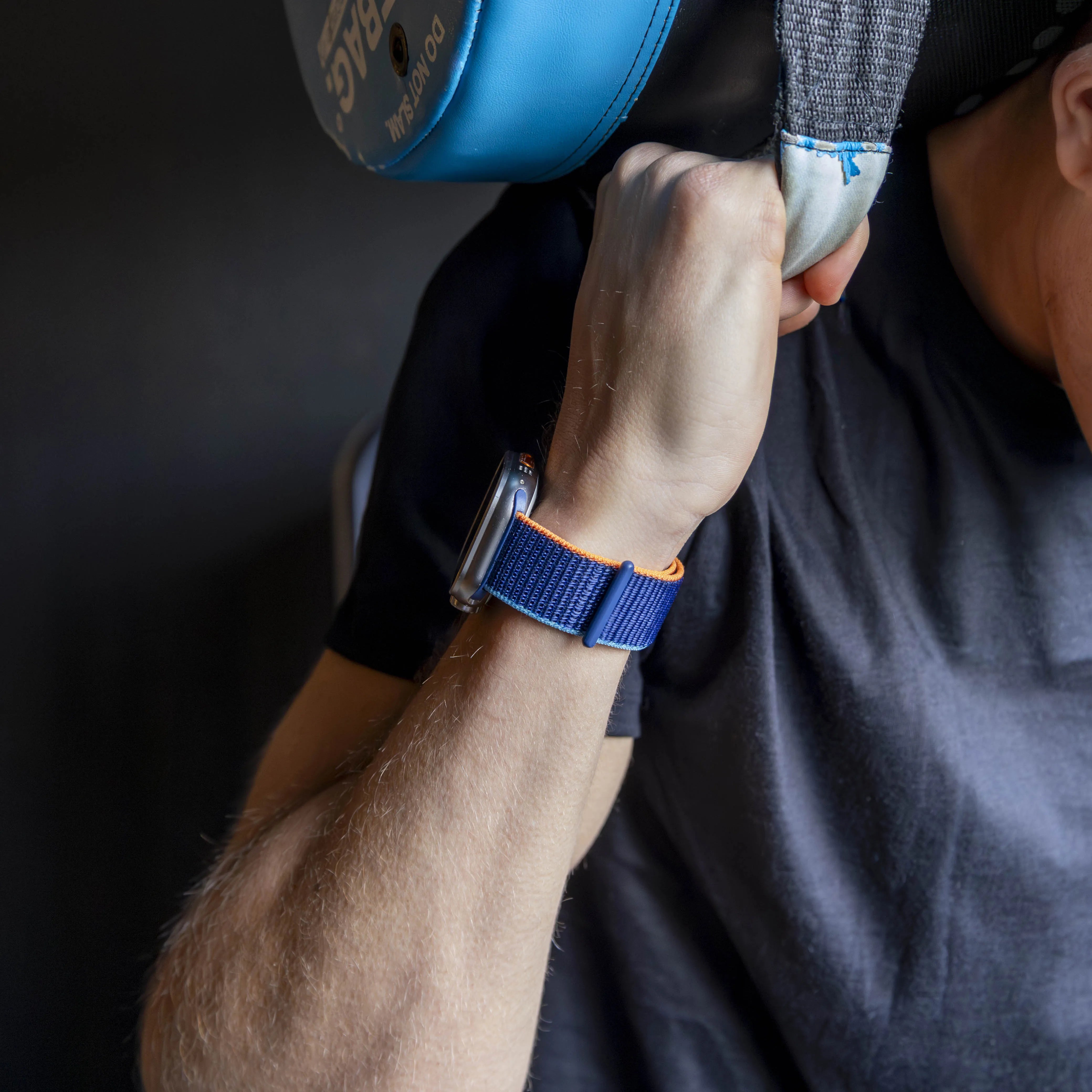 Bandz Apple Watch nylon band 'Classic' (donkerblauw mix)