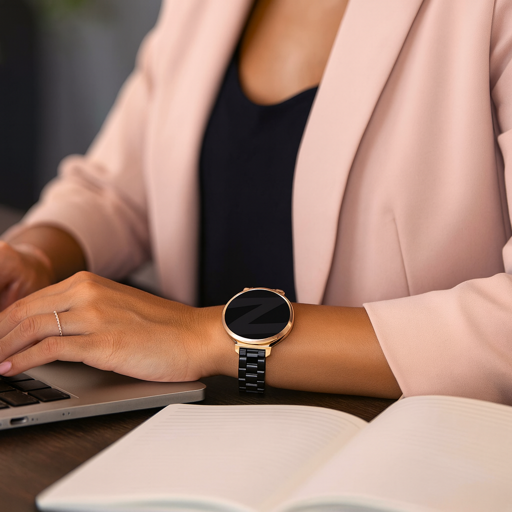 Bandz Garmin Lily 2 stalen band 'Classic' (zwart)