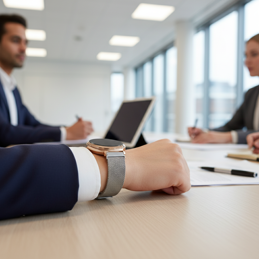 Bandz Pebble Round 2 - 14mm Milanese Loop Strap (Silver)
