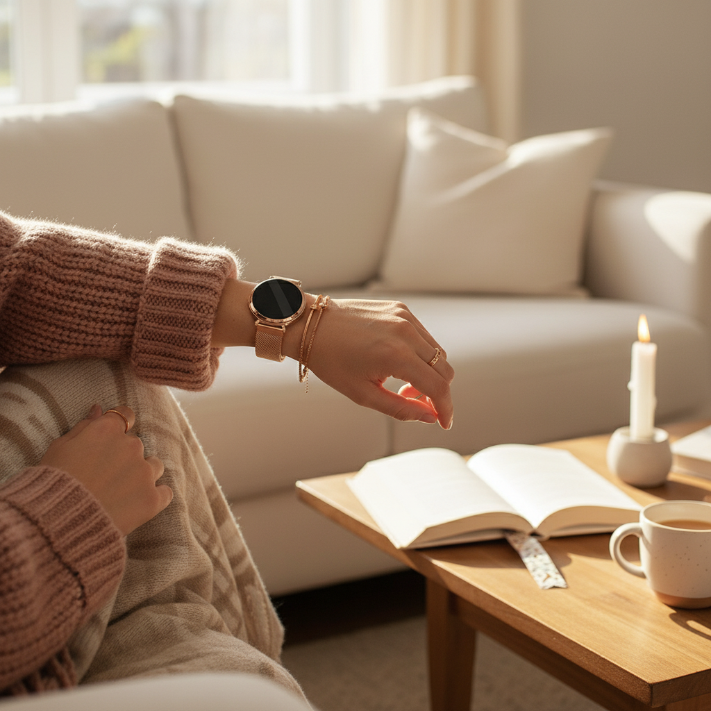 Bandz Garmin Lily 2 Milanese loop band (rosé goud)