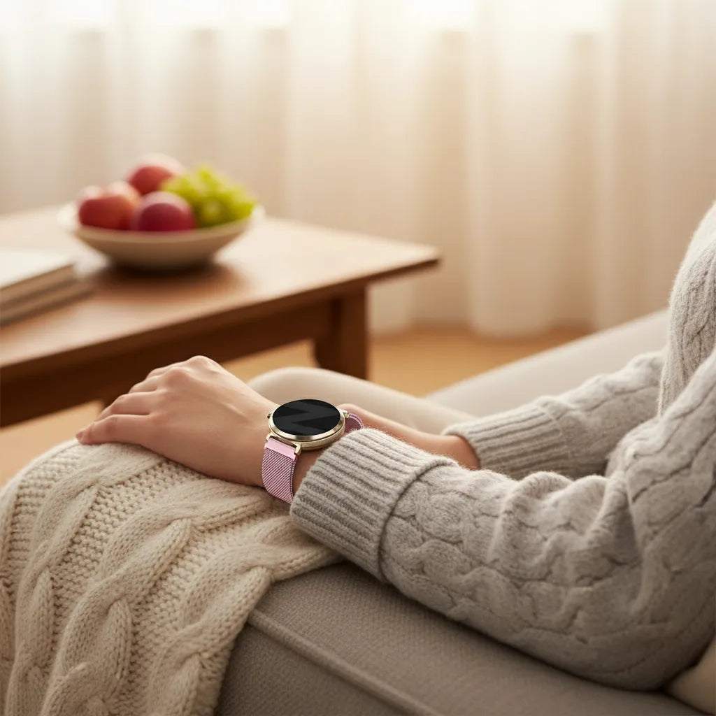 Bandz Pebble Round 2 - 14mm Milanese loop band (roze)