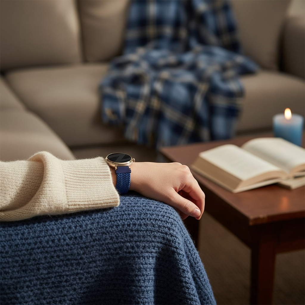 Bandz Garmin Lily 2 gevlochten nylon band (blauw)