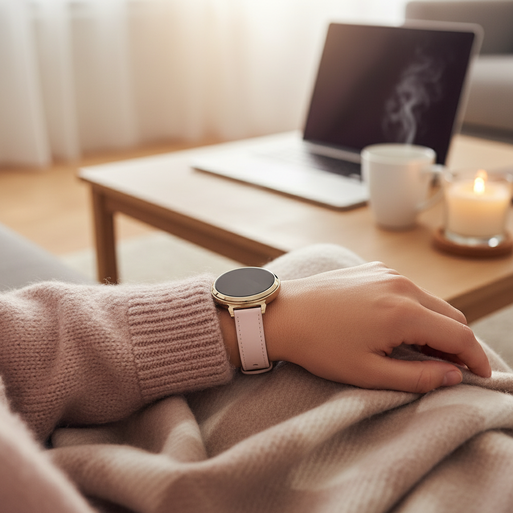 Bandz Garmin Lily 2 lederen band 'Classic' (roze)