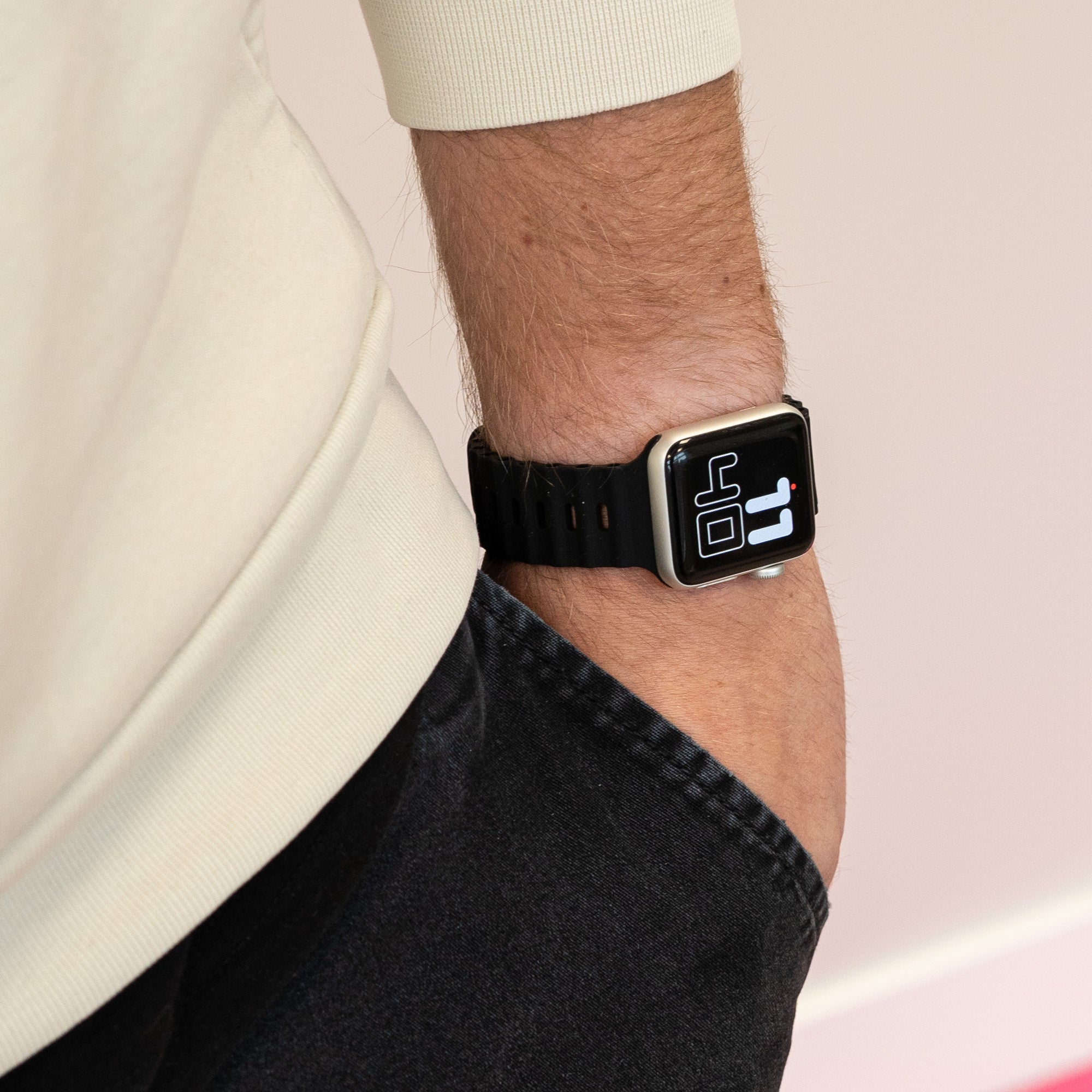 Apple Watch Ocean bandje met druksluiting (zwart)